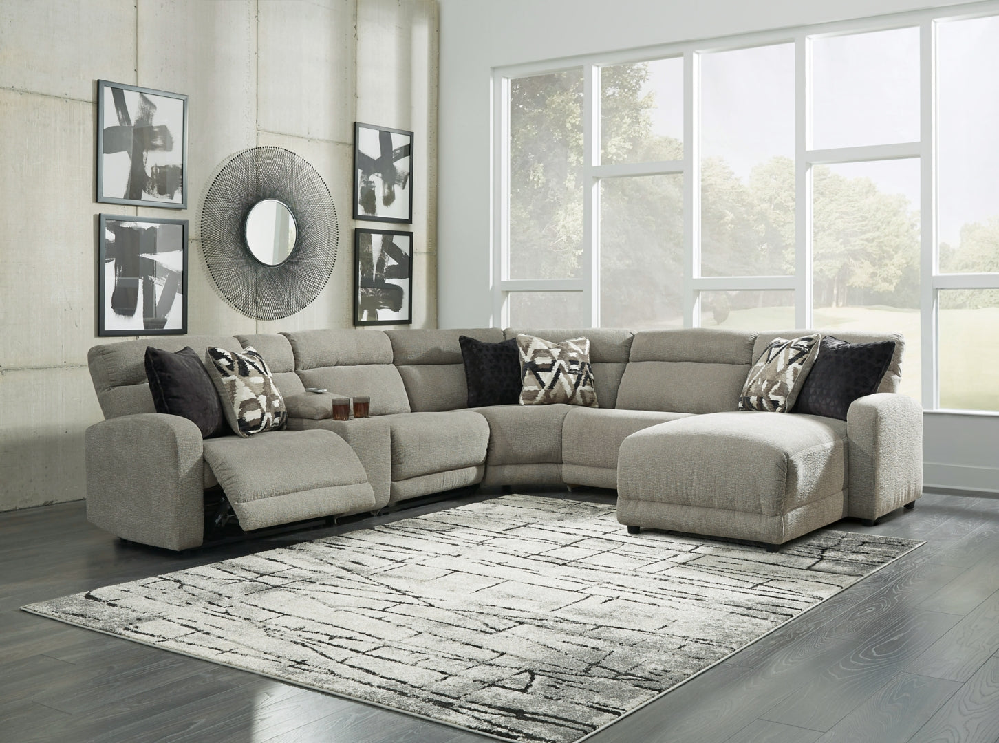 5-Piece Power Reclining Sectional with Chaise