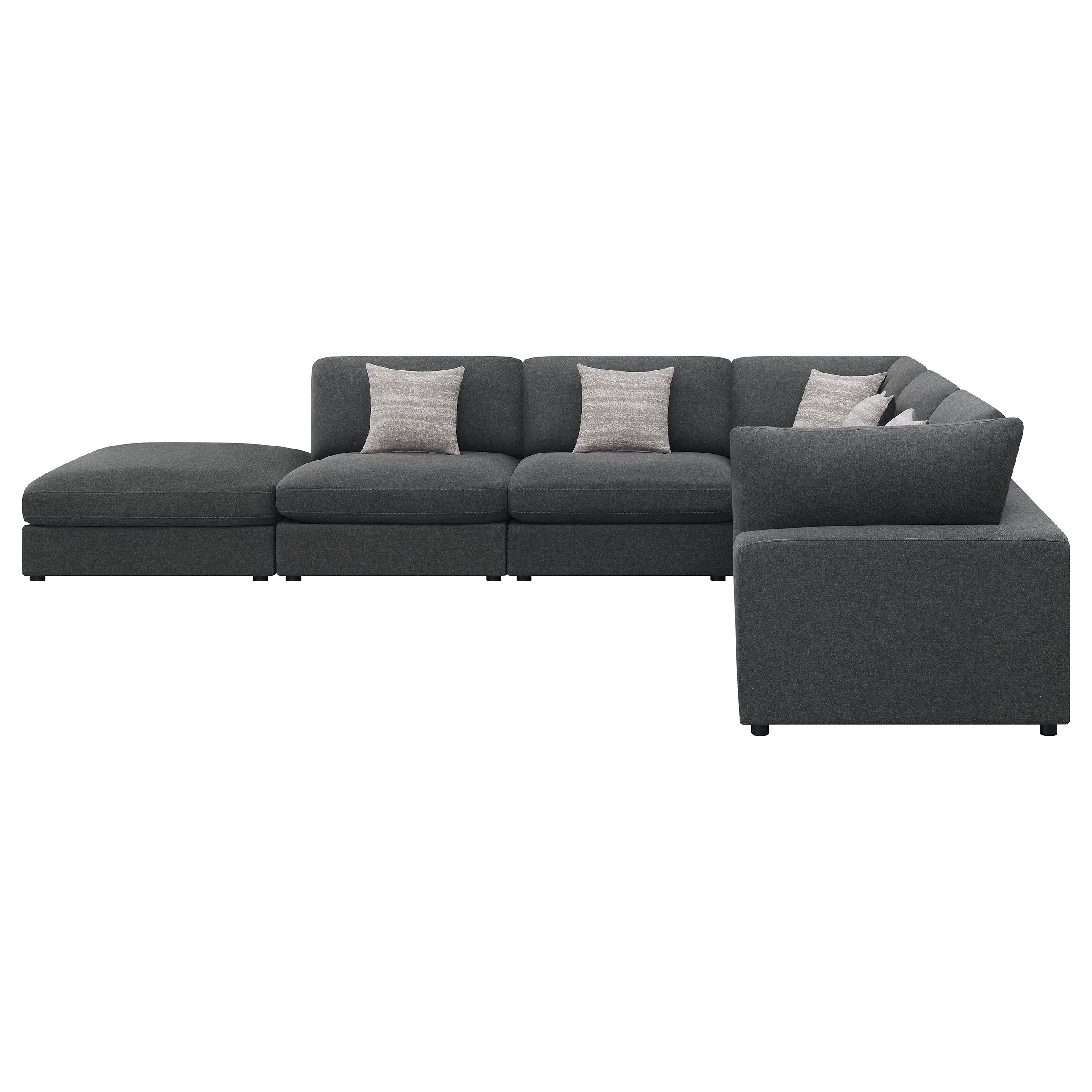 Serene 6-piece Upholstered Modular Sectional Charcoal