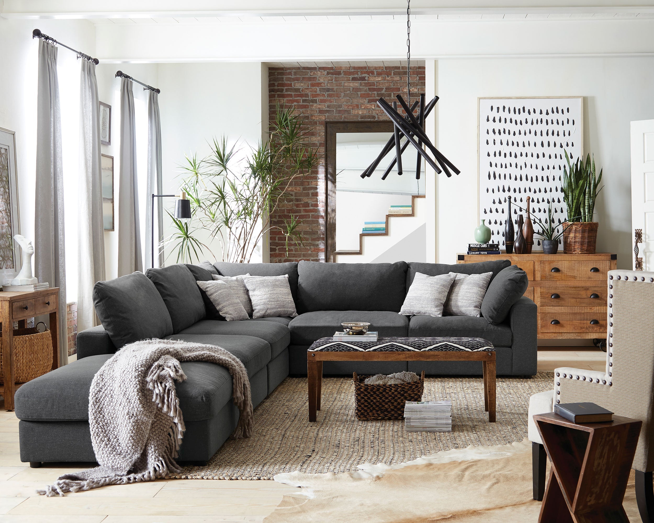 Serene Square Upholstered Ottoman