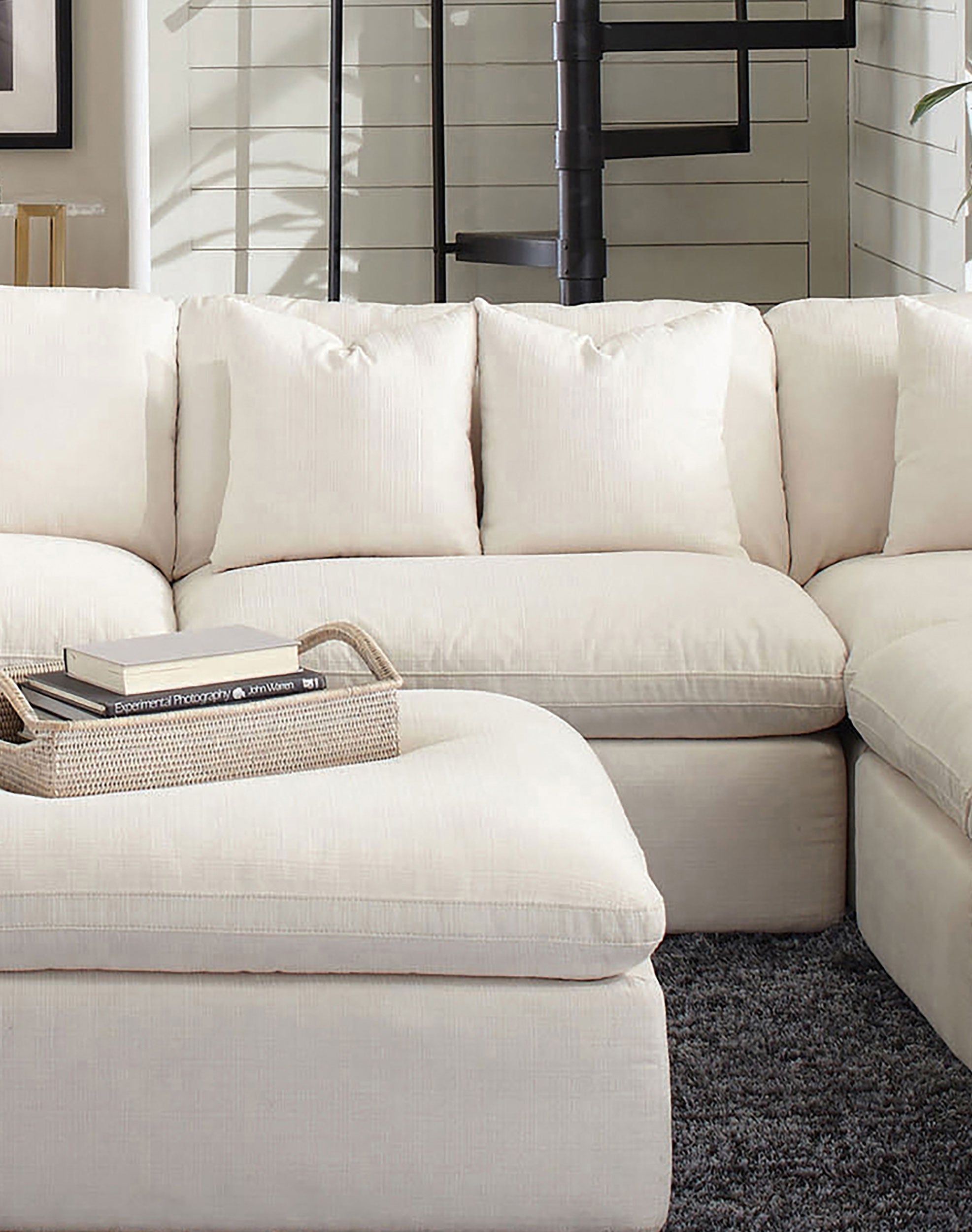 Hobson Upholstered Armless Chair Ivory