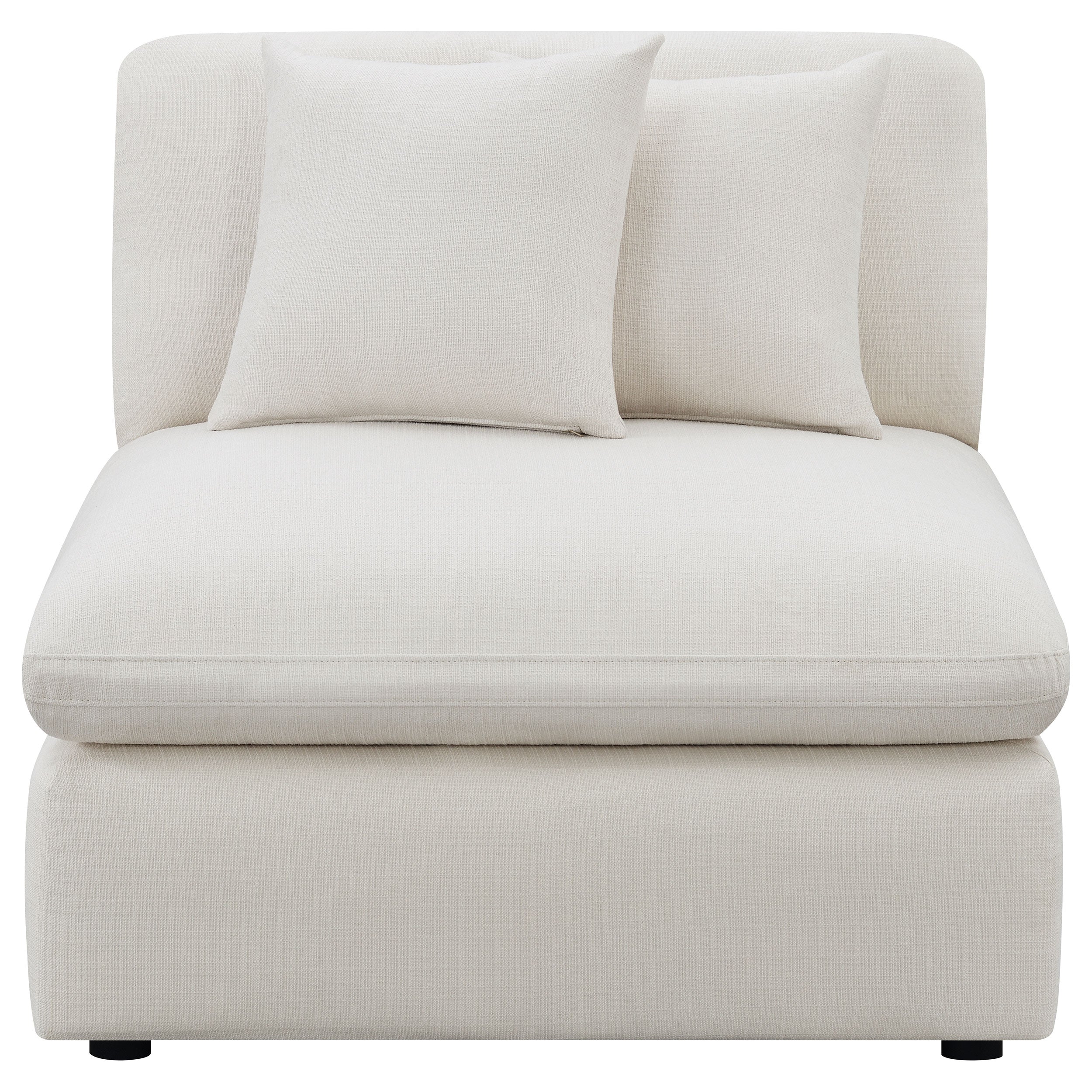 Hobson Cushion Back Armless Chair Off-White