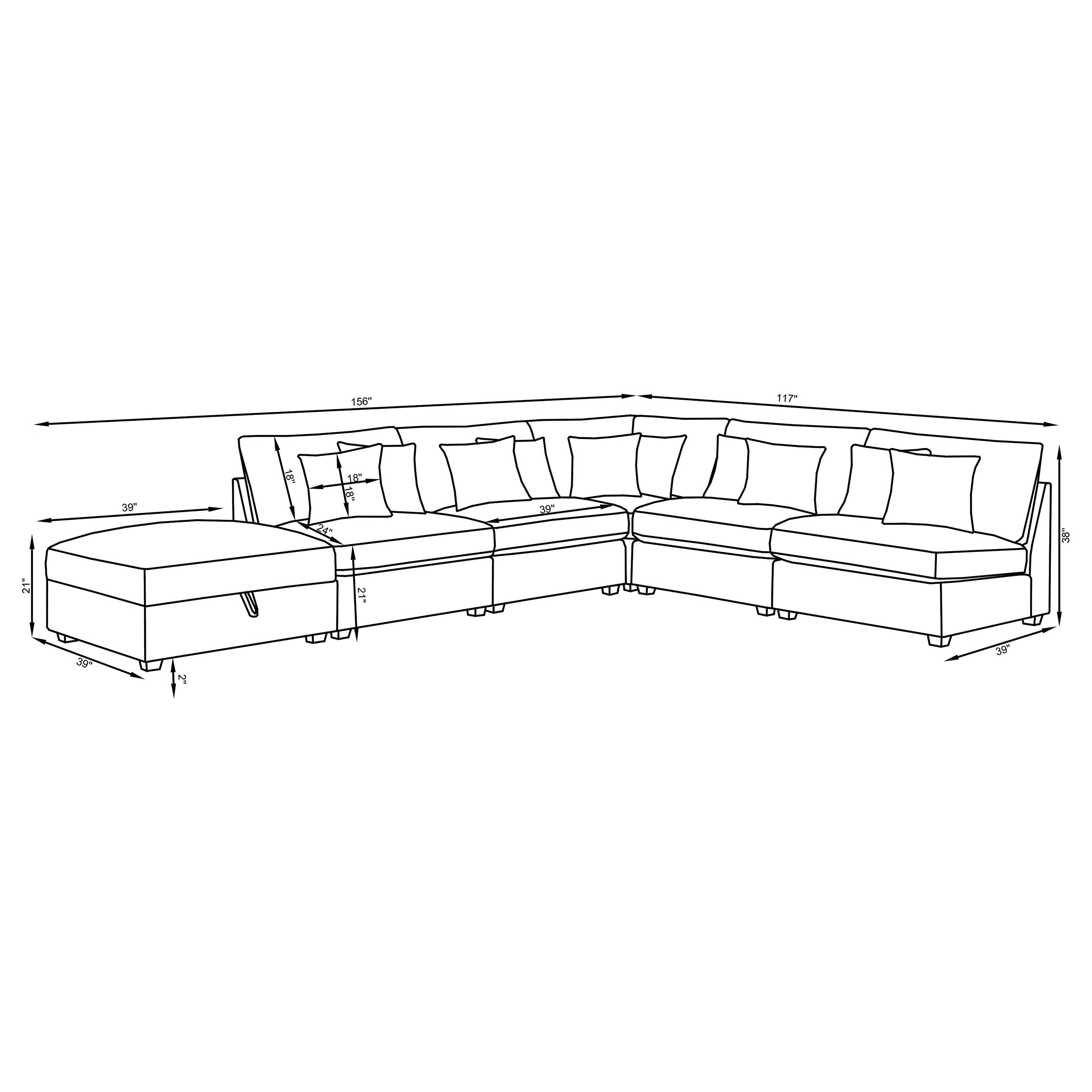 Cambria  Upholstered Modular Sectional Grey