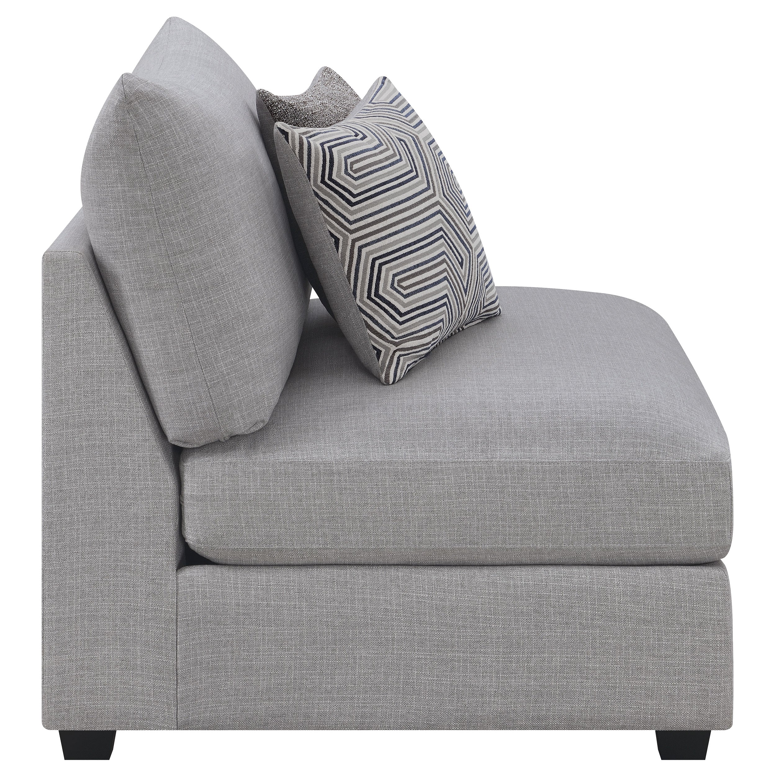 Cambria Upholstered Armless Chair Grey