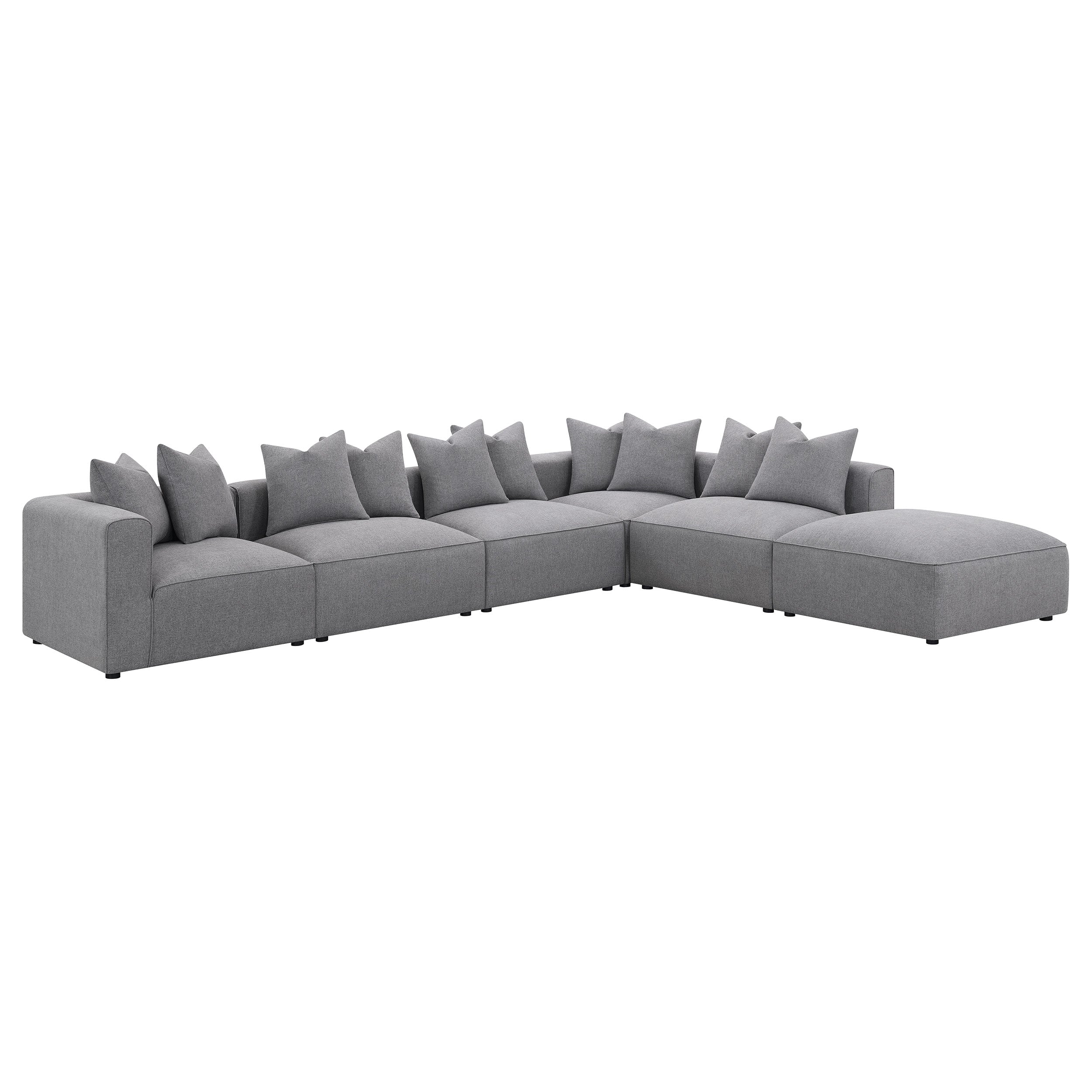 Jennifer Square Upholstered Ottoman Grey