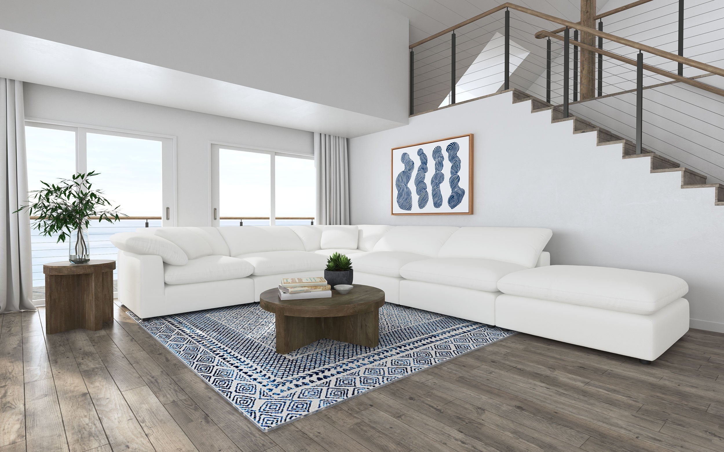 Raleigh  Boucle Upholstered Modular Sectional Grey