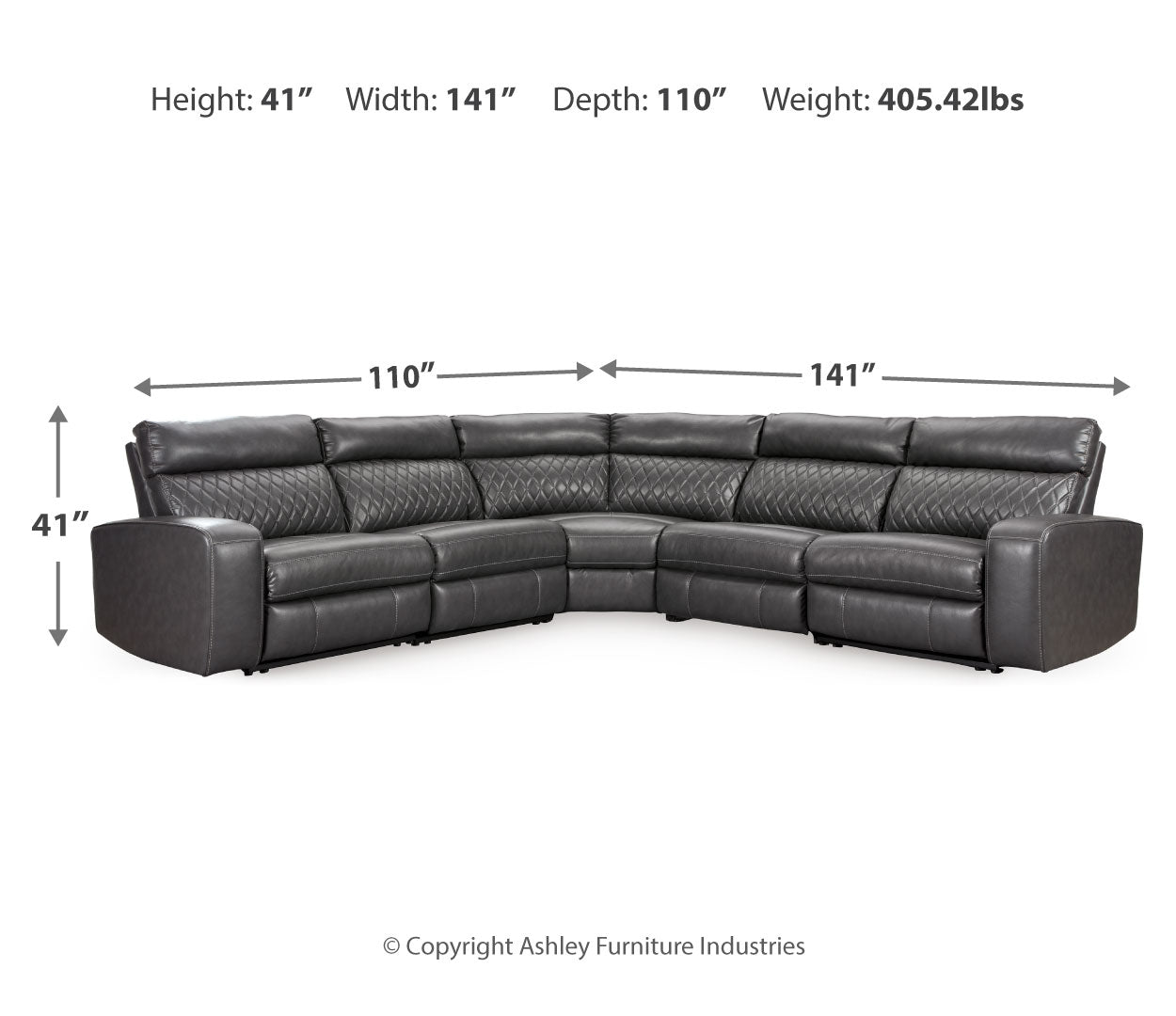 Samperstone 3-Piece Power Reclining Sectional Sofa