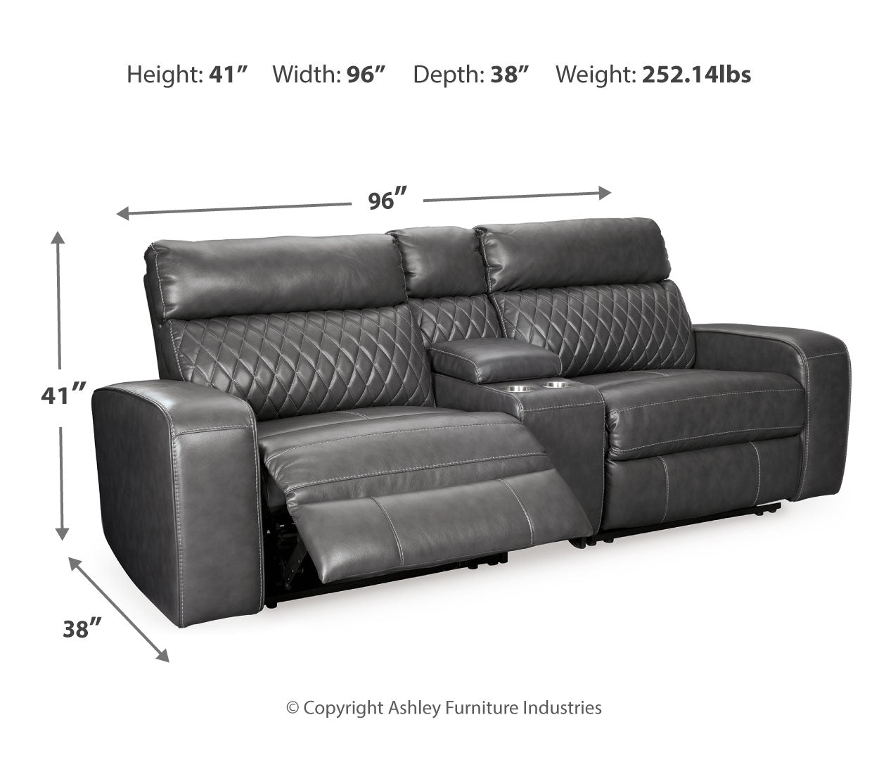 Samperstone 3-Piece Power Reclining Sectional Sofa