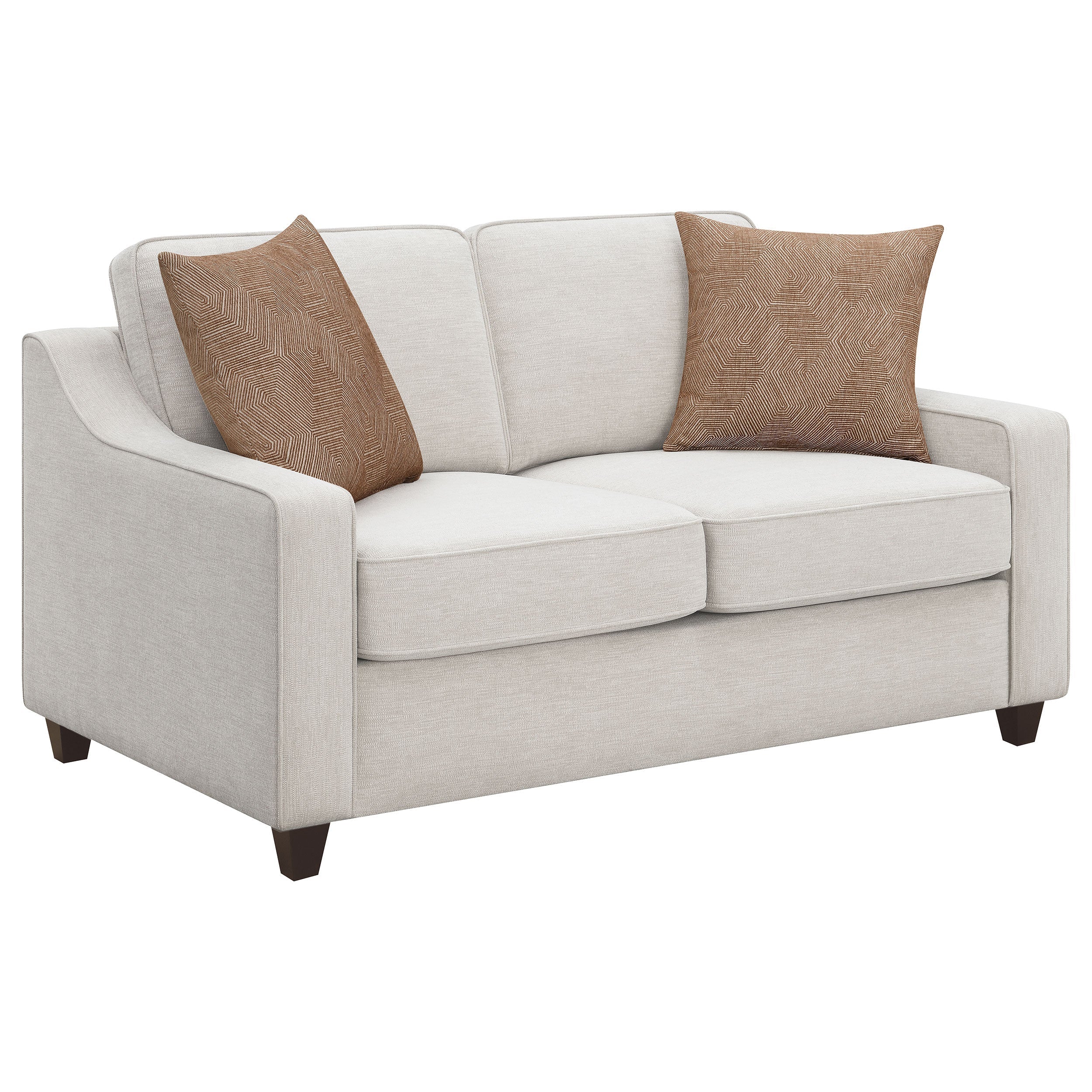 Christine Upholstered Cushion Back Loveseat Beige