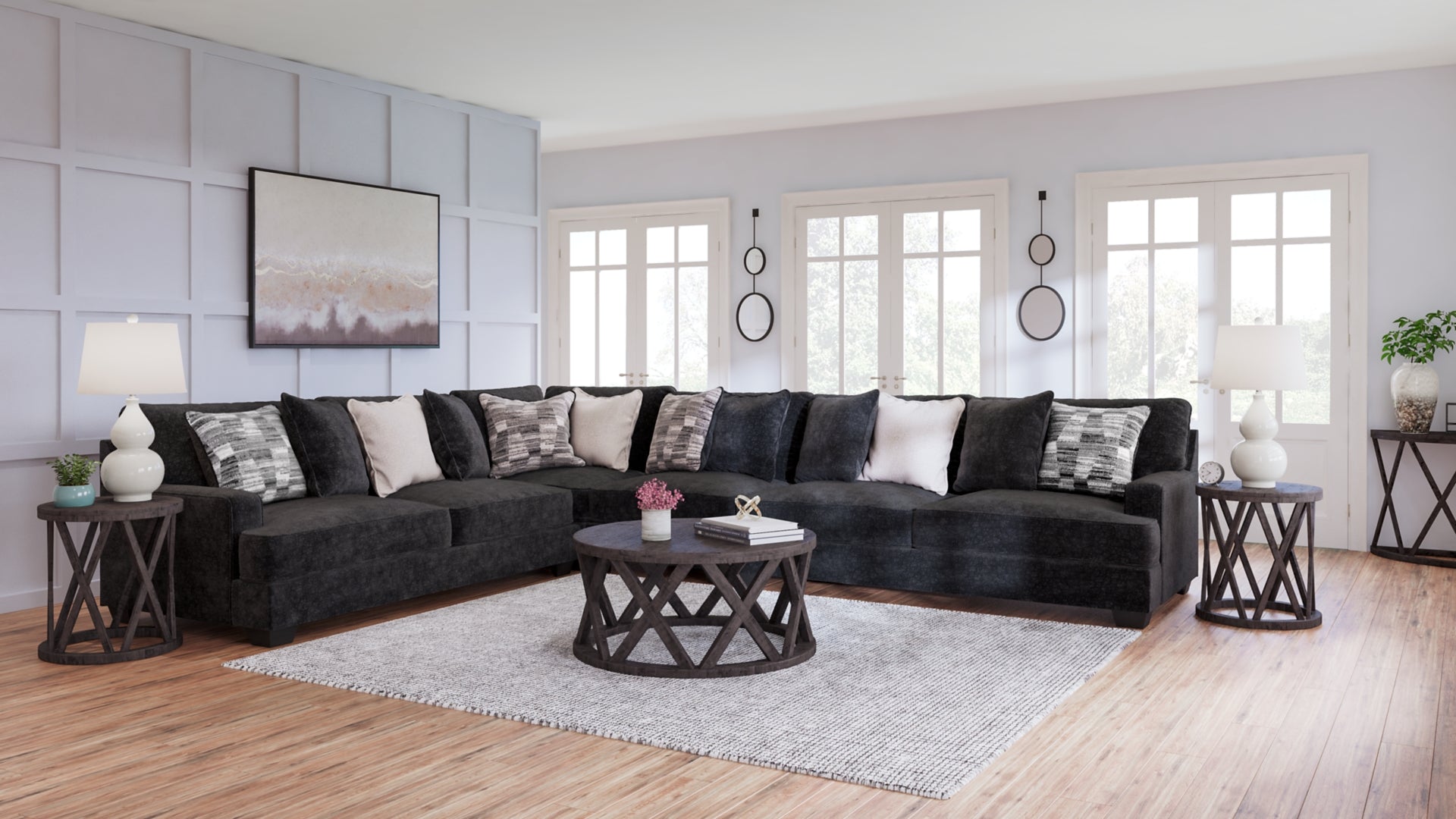 Lavernett 3-Piece Sectional with Ottoman