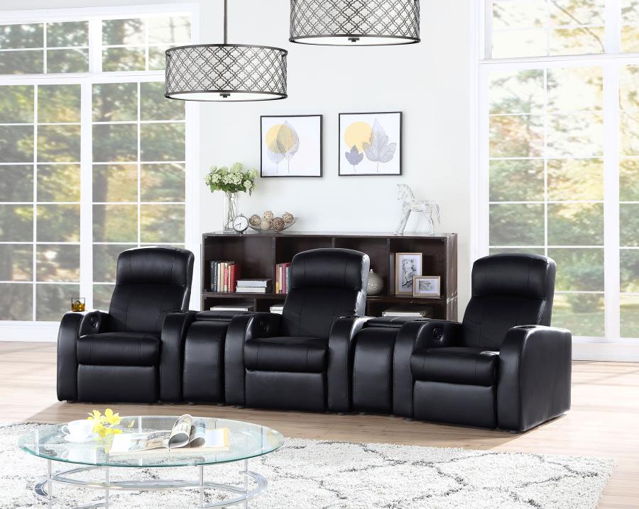 Cyrus Upholstered Home Theater Storage Wedge Console