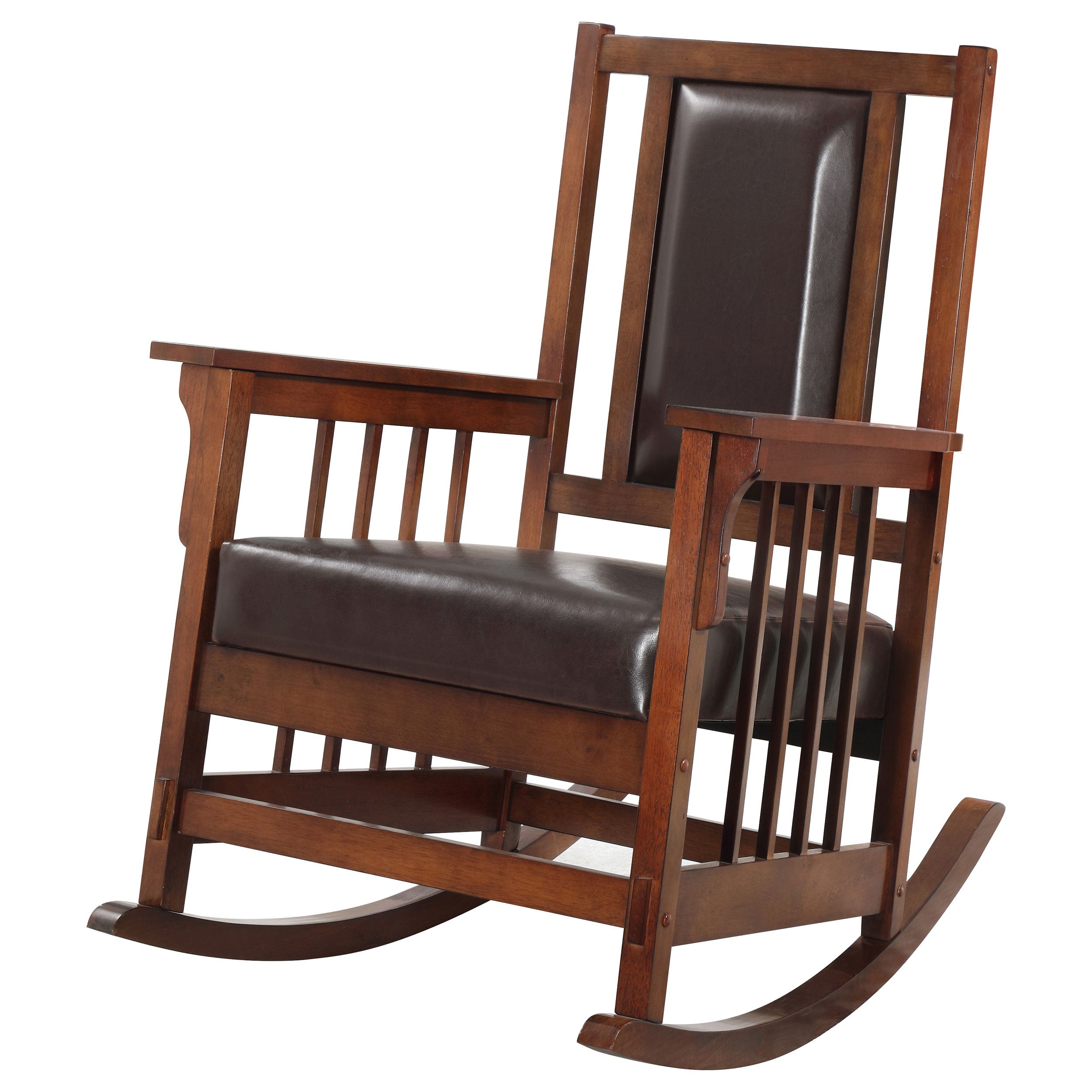 Ida Upholstered Rocking Chair Tobacco and Dark Brown