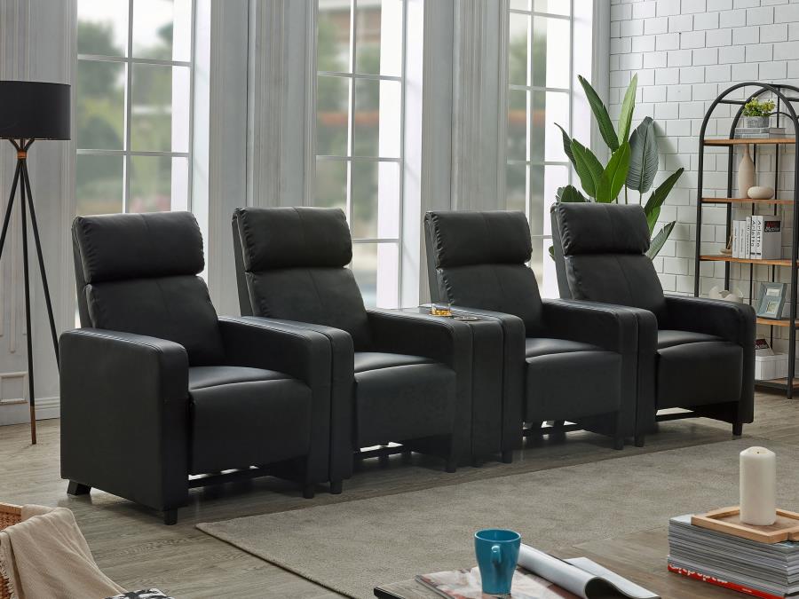 Toohey Upholstered Home Theater Storage Wedge Console