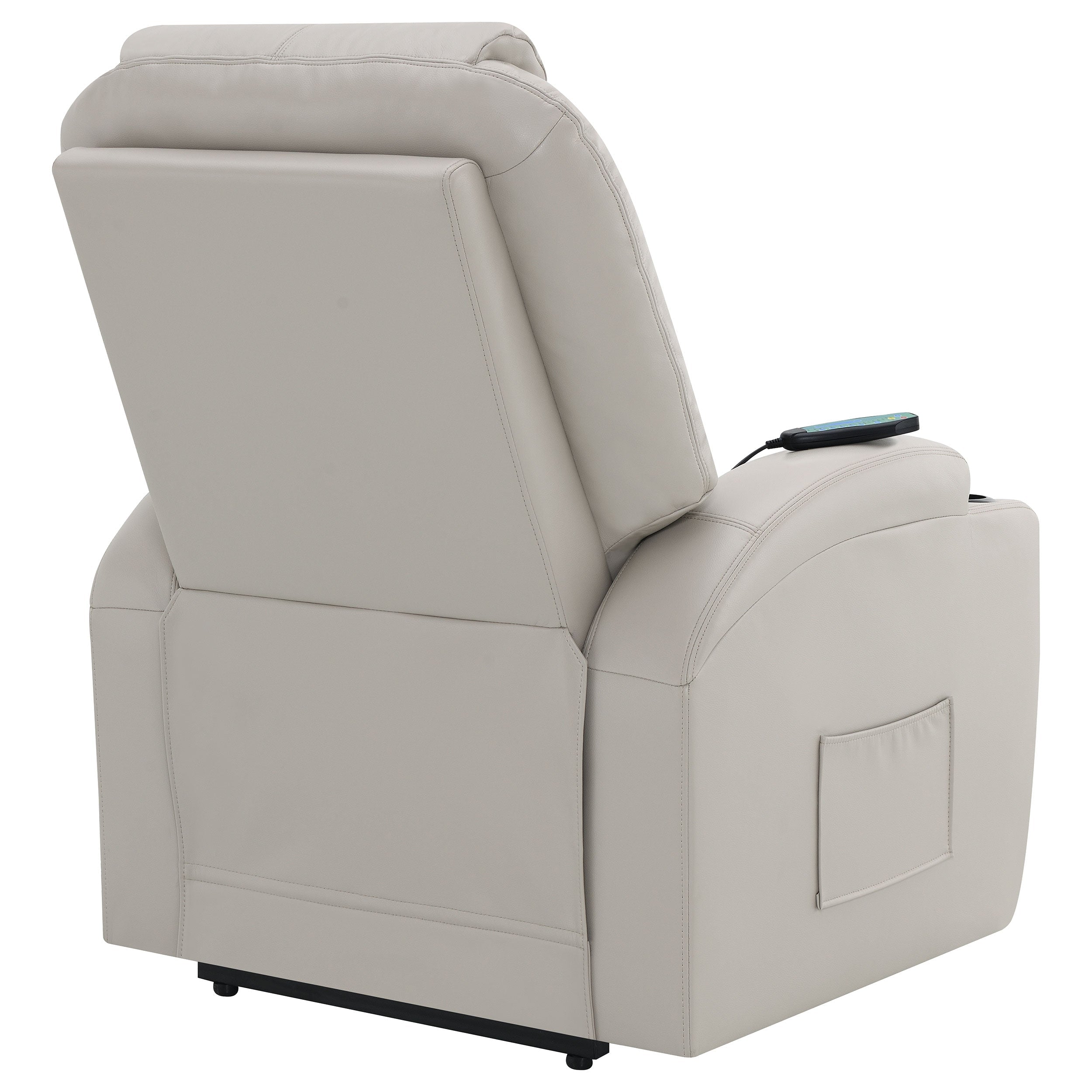 Sanger Upholstered Power Lift Recliner Chair with Massage Champagne