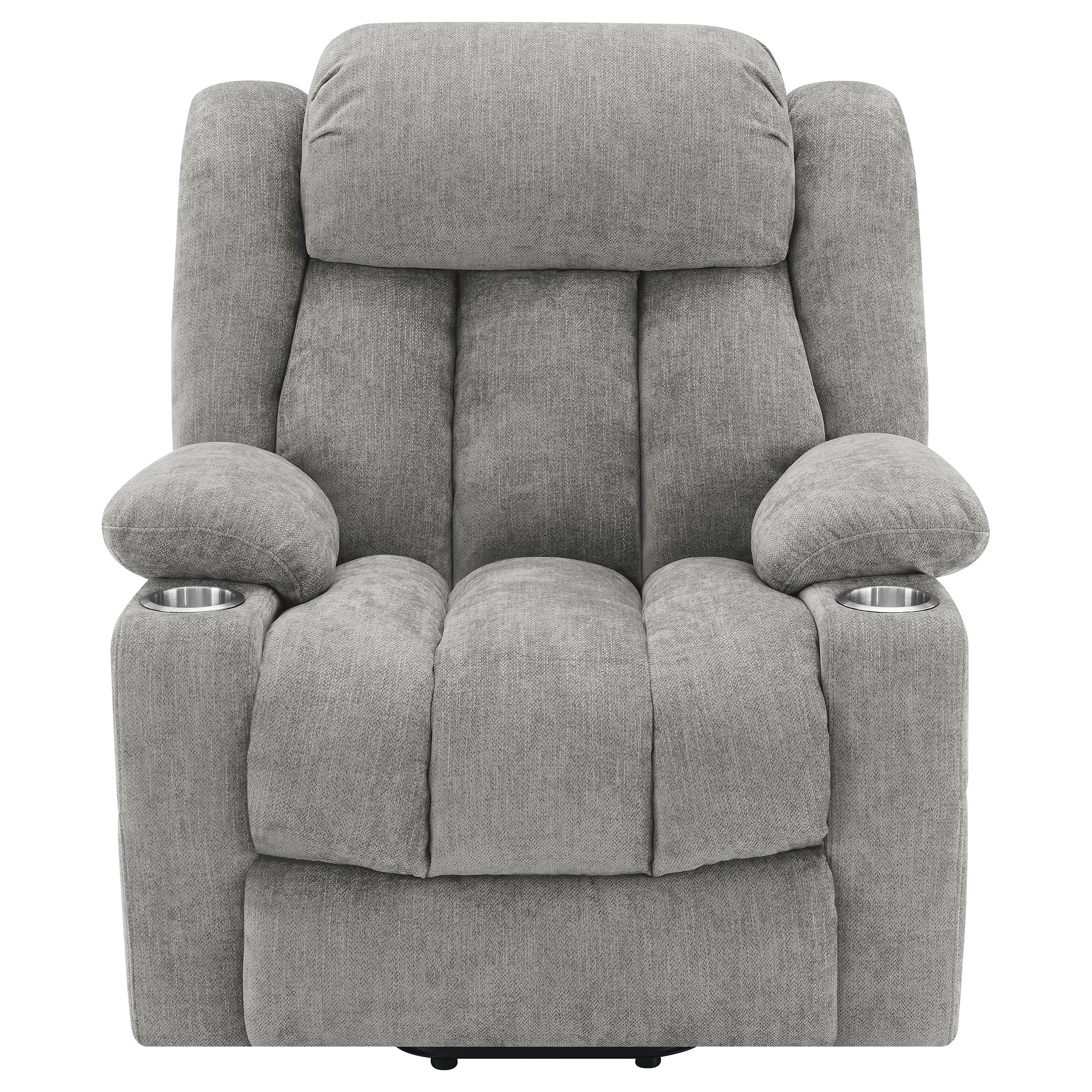 Houston Upholstered Power Lift Recliner Grey