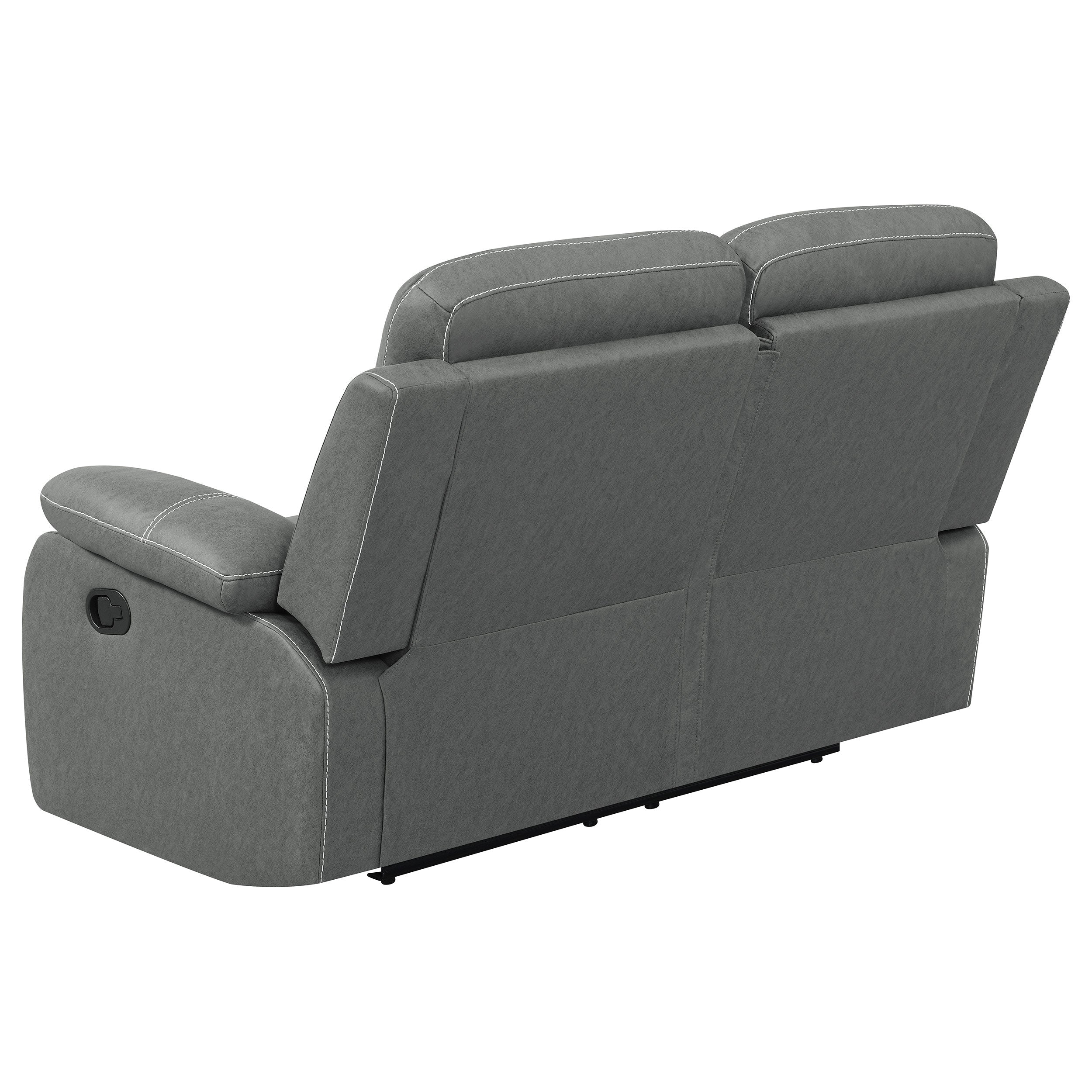 Nova 2-piece Upholstered Motion Reclining Sofa Set Dark Grey