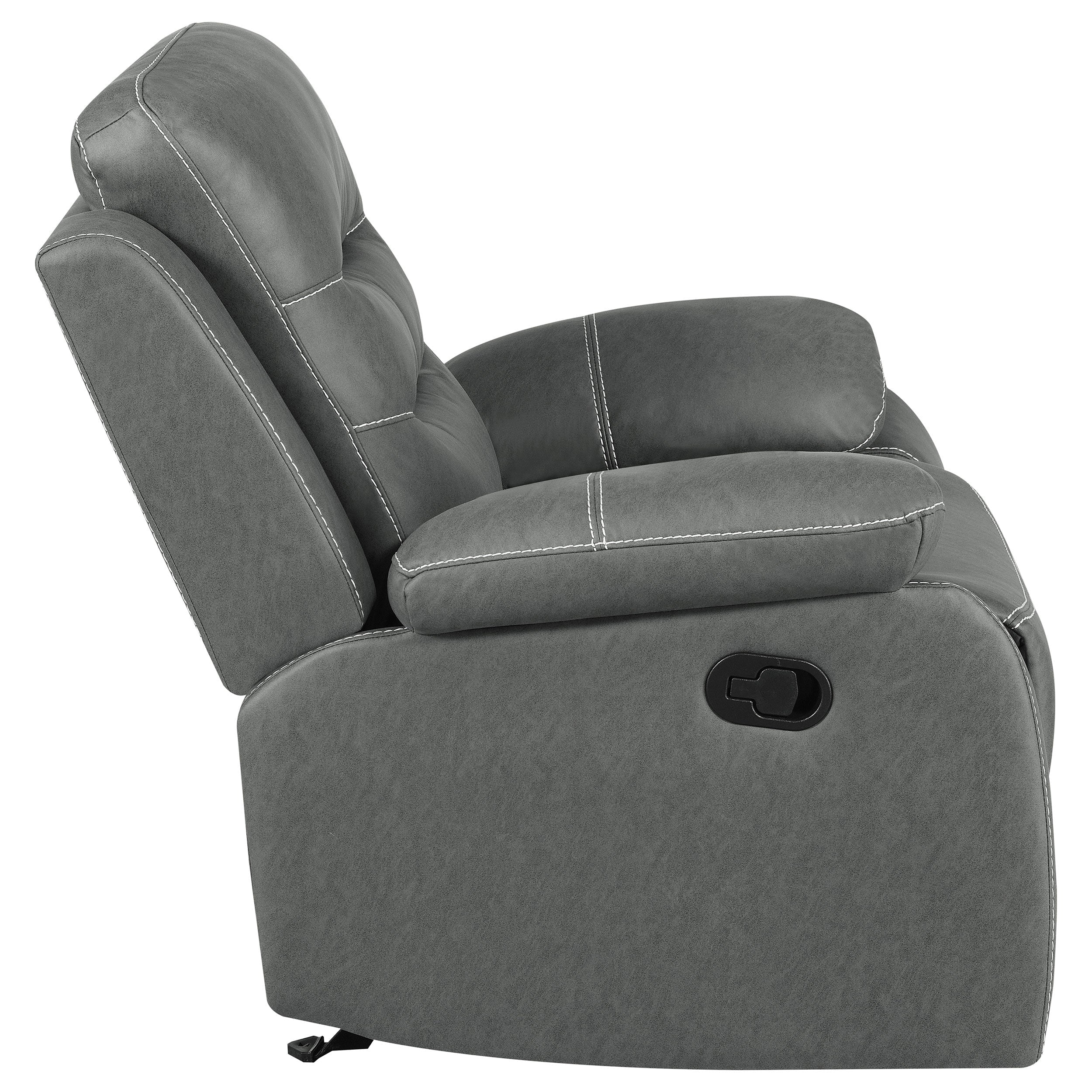 Nova Upholstered Glider Recliner Chair Dark Grey