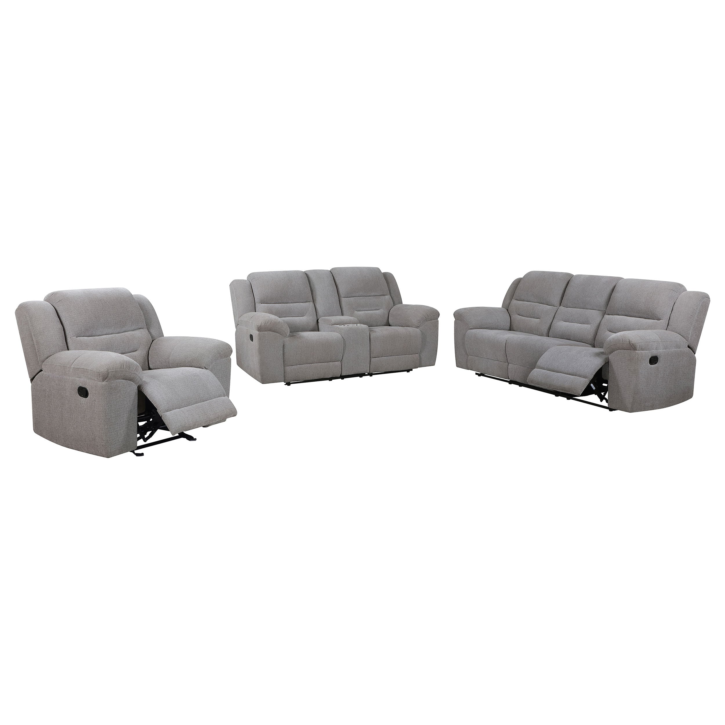 Gilson 2-piece Chenille Upholstered Sofa Set Grey