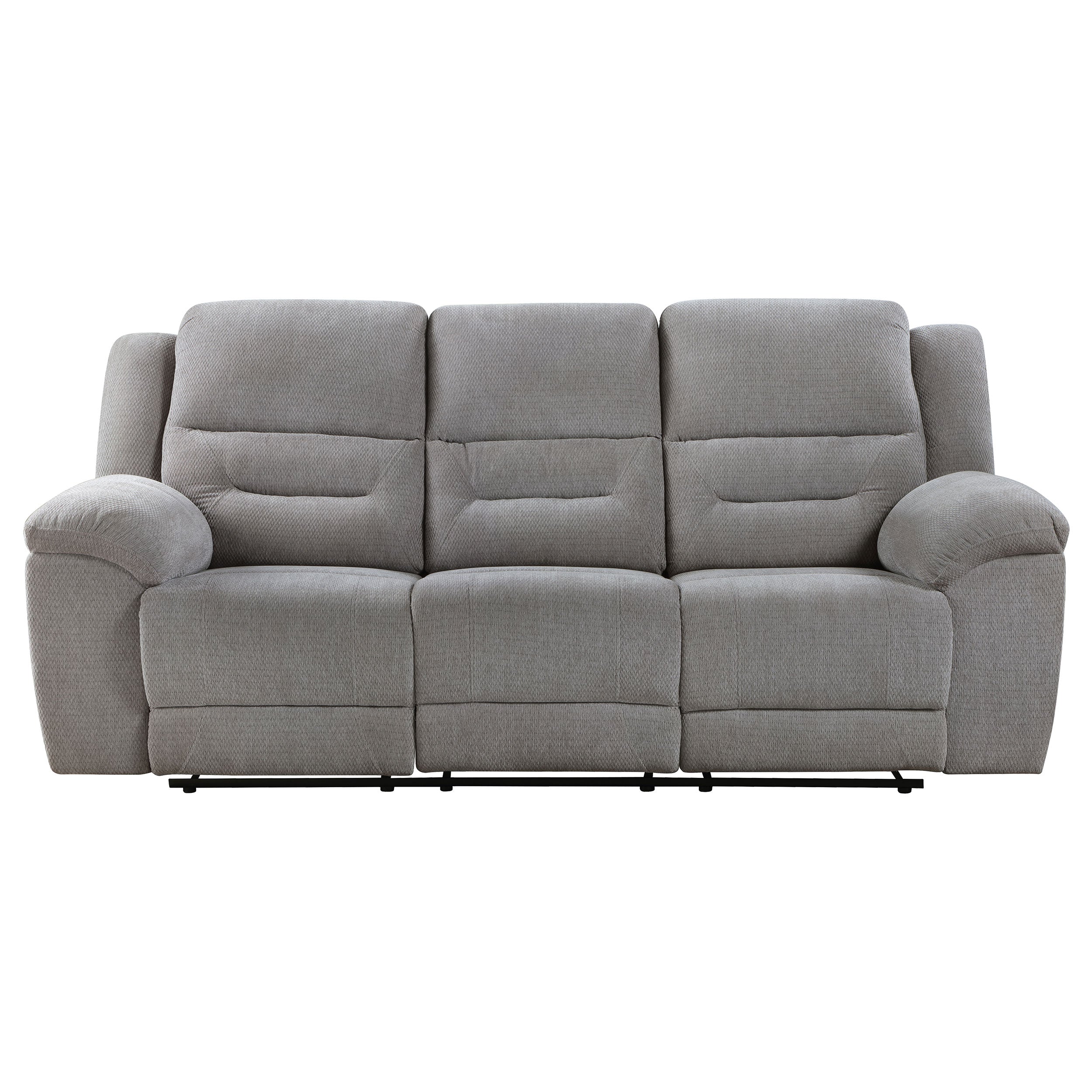 Gilson Chenille Upholstered Reclining Sofa Grey