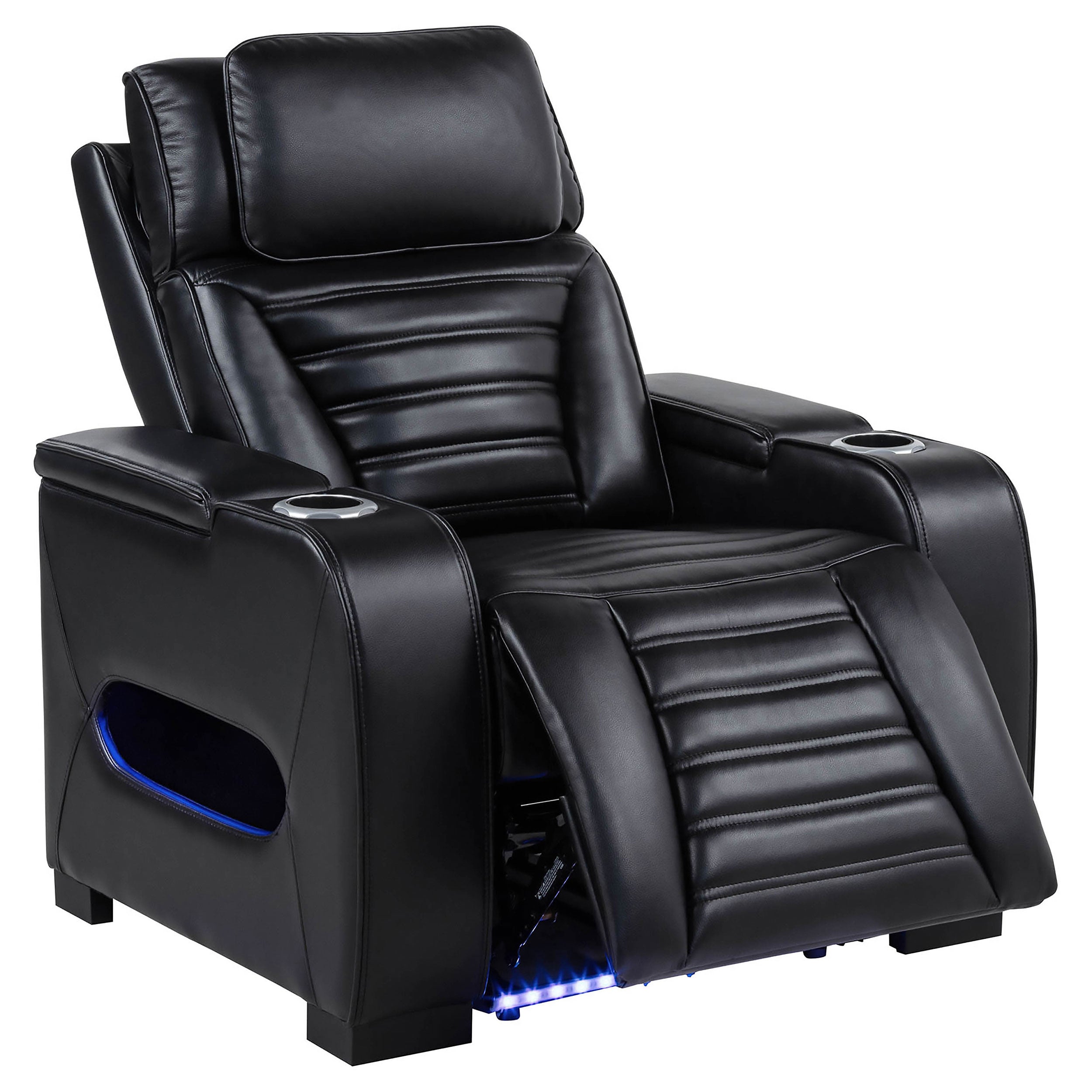 Zuma Faux Leather Dual Power LED Sofa Set