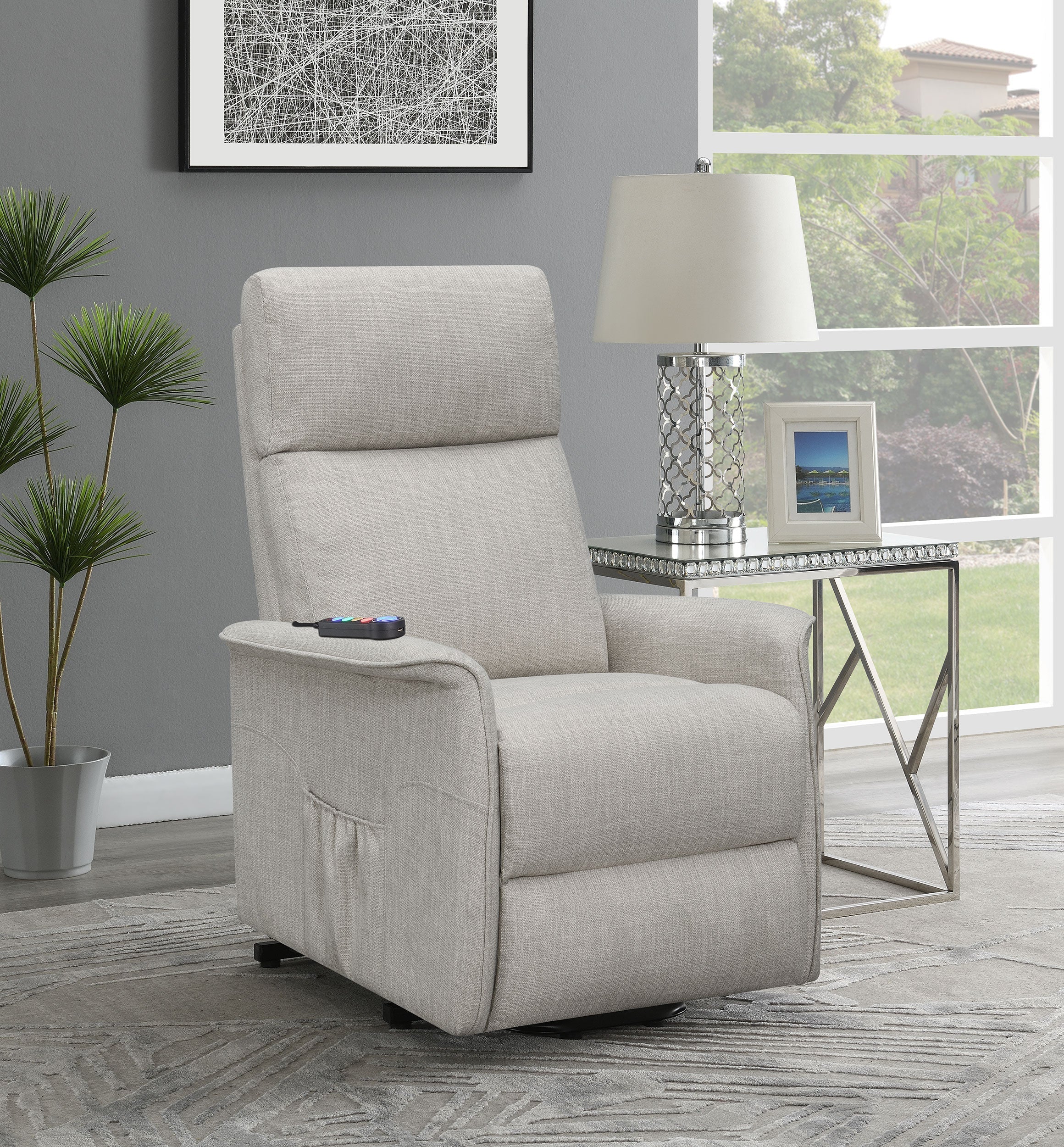 Herrera Power Lift Recliner with Wired Remote Beige