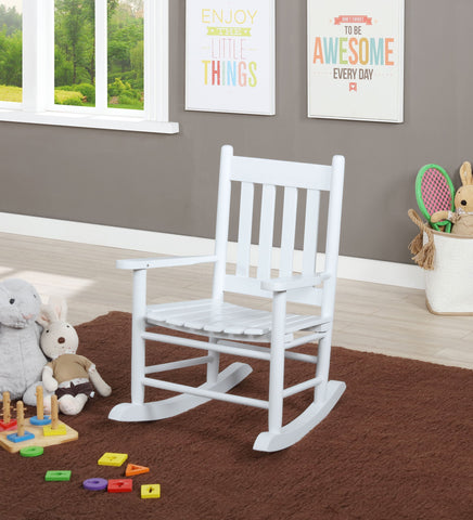 Annie Slat Back Youth Rocking Chair White