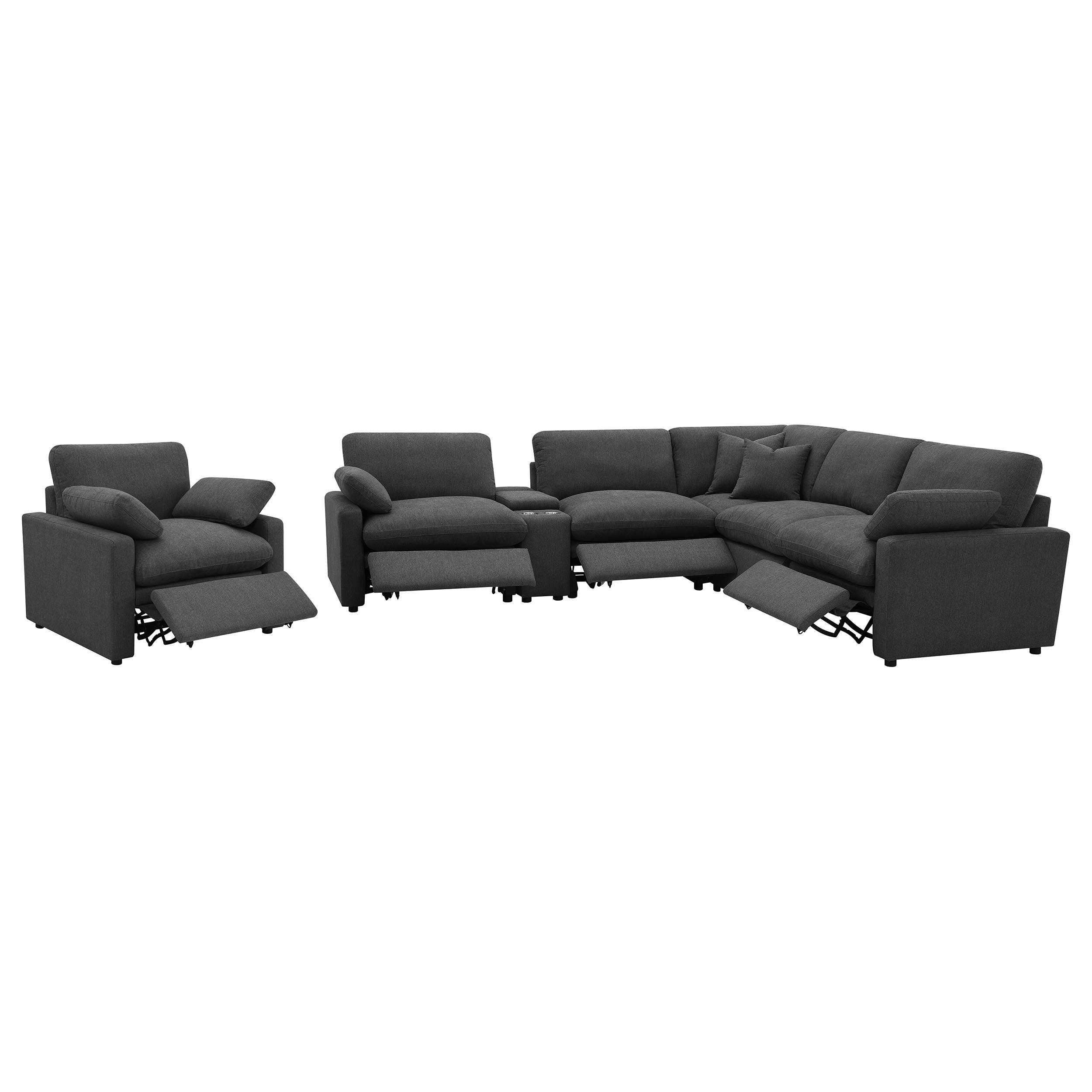 Collins  Modular Power Reclining Sectional Dark Grey