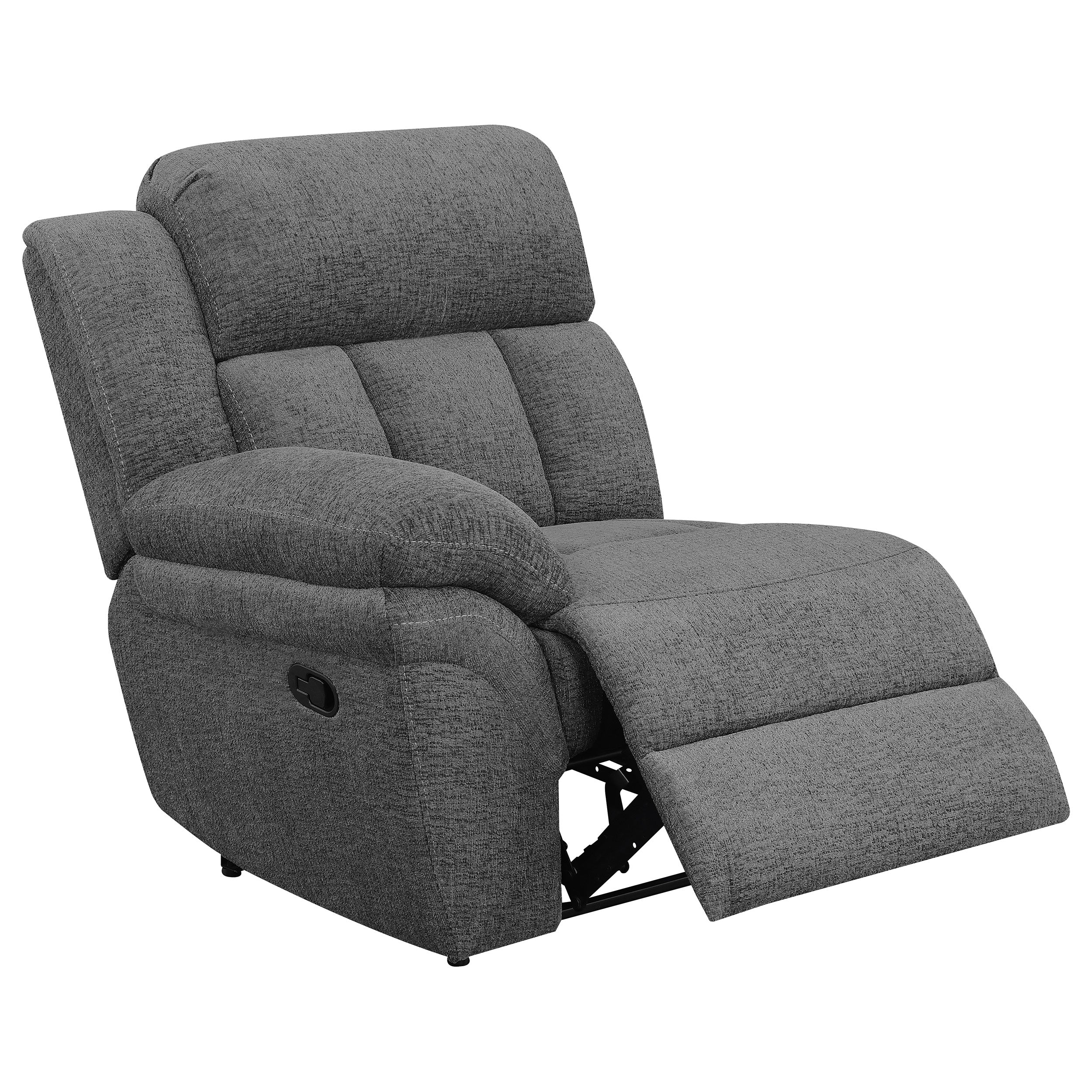 Bahrain Upholstered Motion Loveseat with Console Charcoal