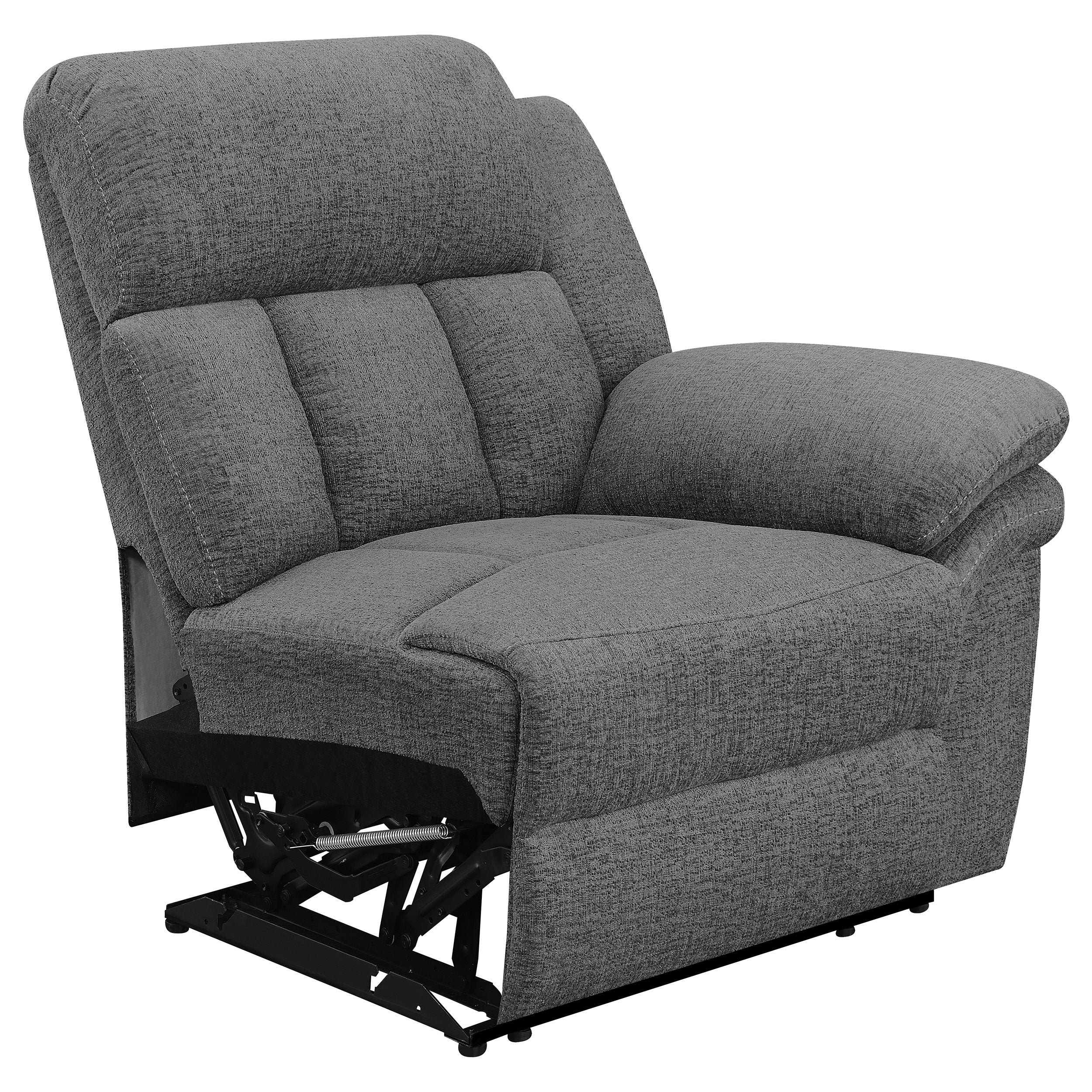 Bahrain Upholstered Motion Loveseat with Console Charcoal