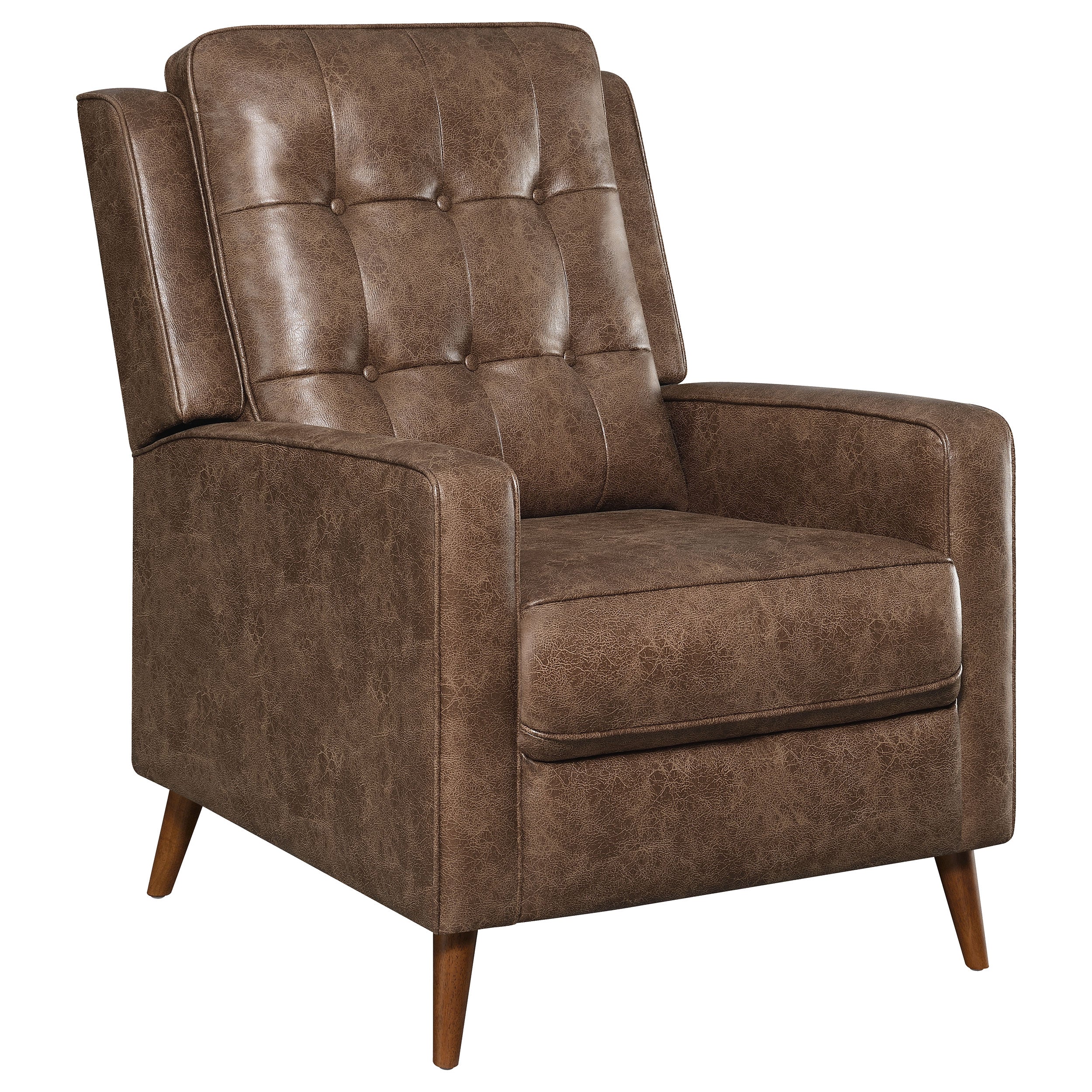 Davidson Upholstered Tufted Push Back Recliner Brown