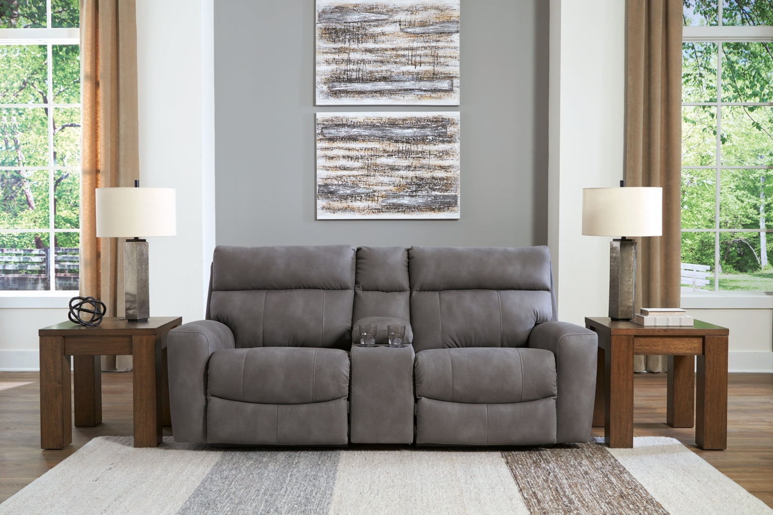 Next-Gen Durapella 3-Piece Power Reclining Loveseat with Console