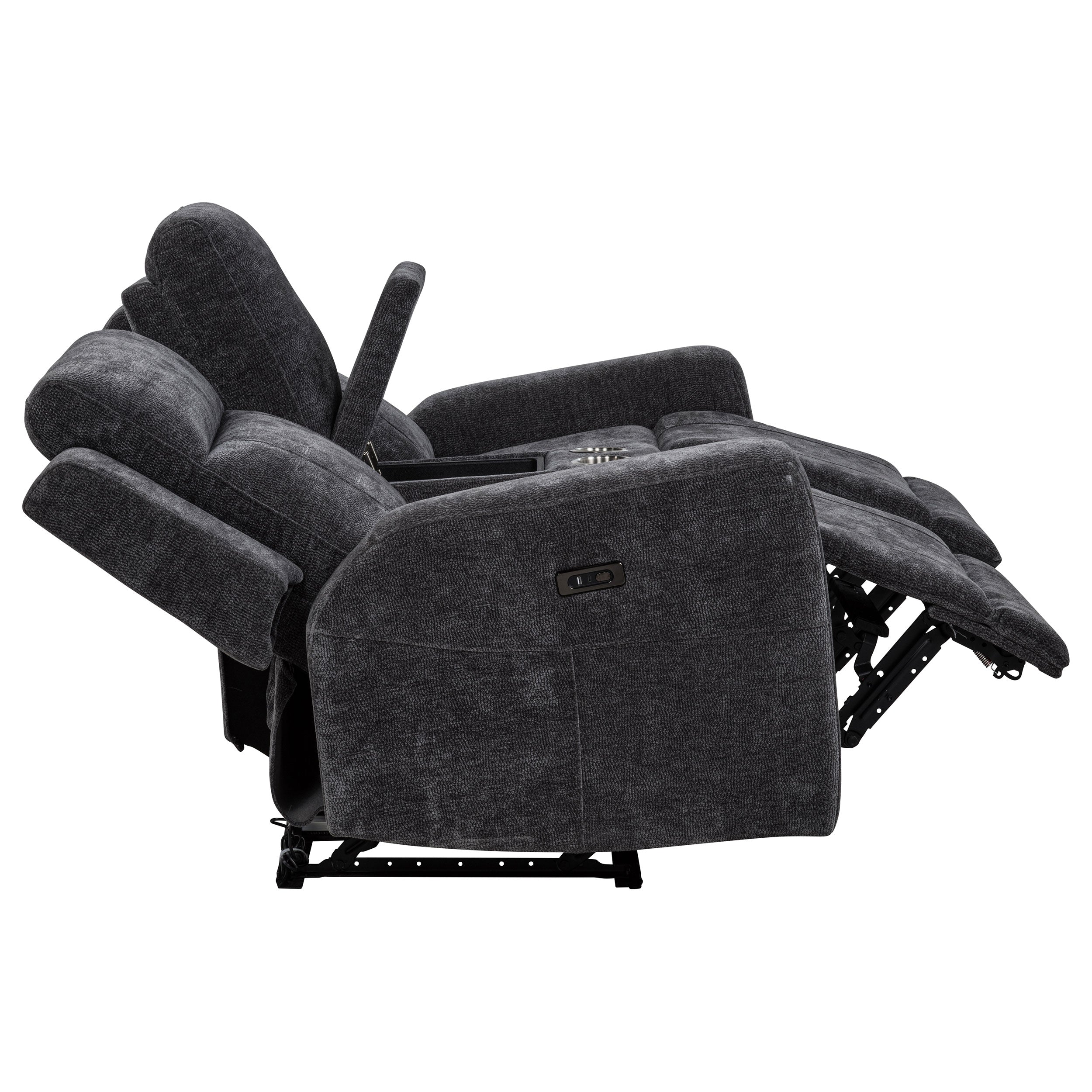 Kennett Chenille Upholstered Power Reclining Loveseat