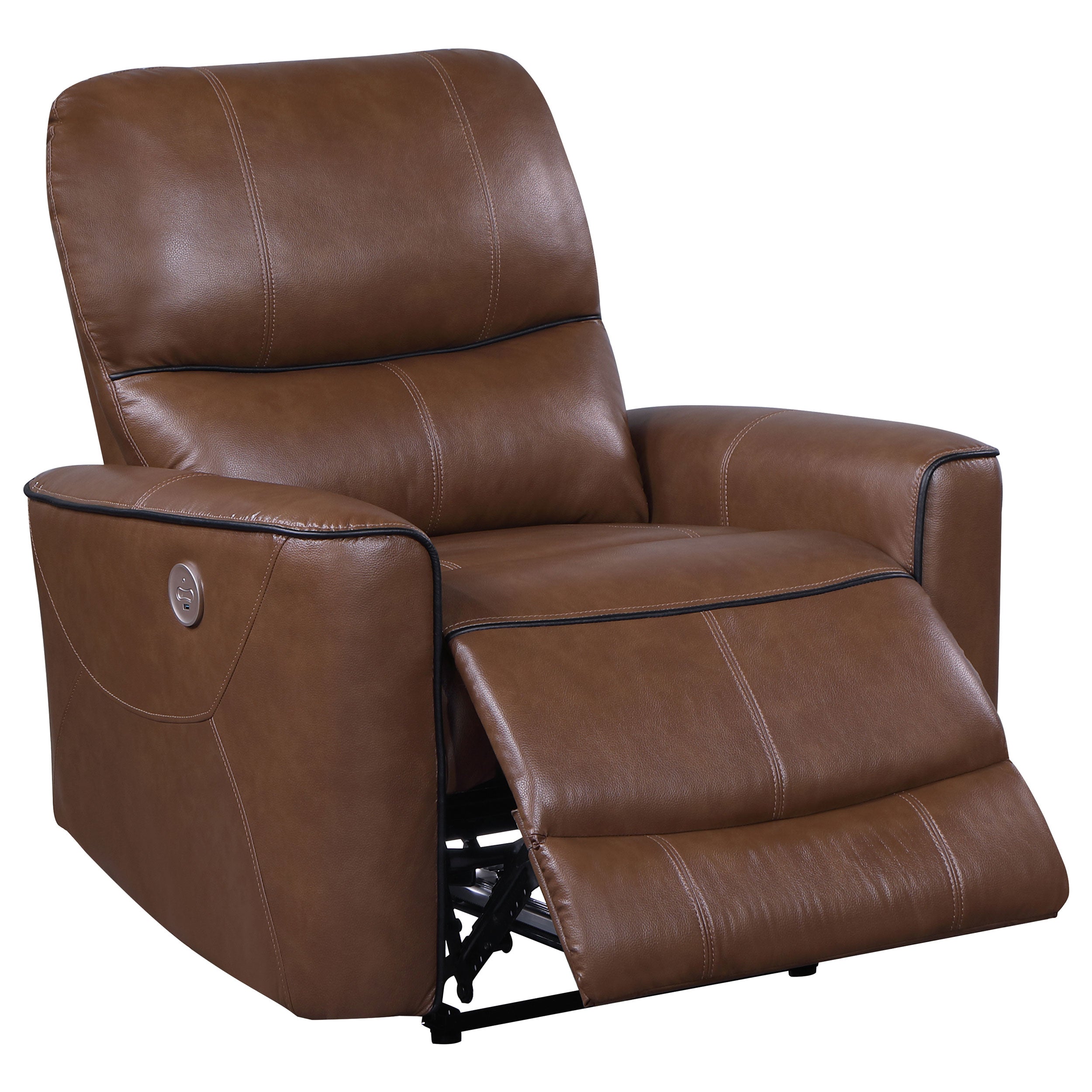 Greenfield 2-piece Upholstered Power Reclining Sofa Set Saddle Brown