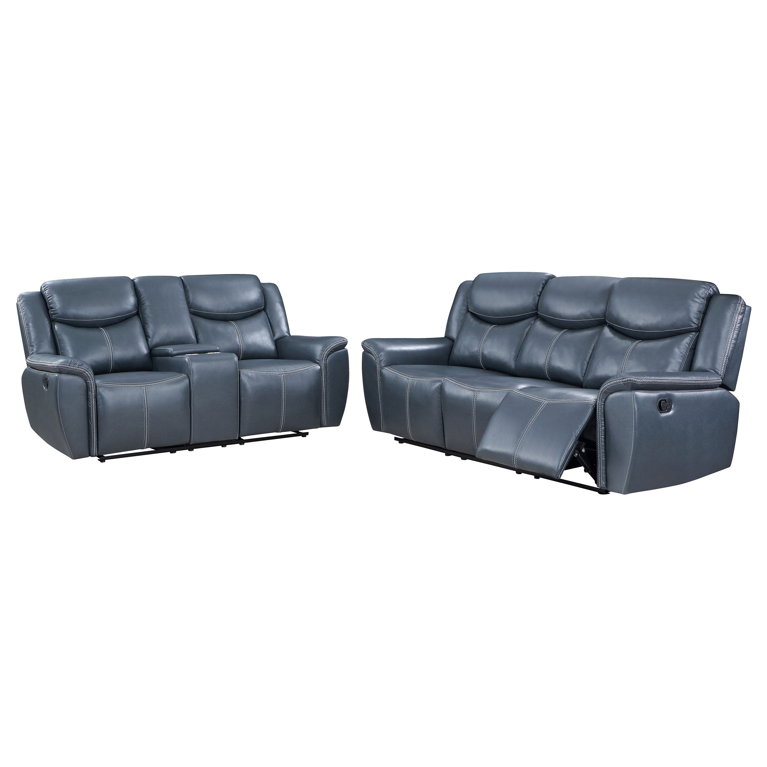 Sloane 2-piece Upholstered Motion Reclining Sofa Set Blue