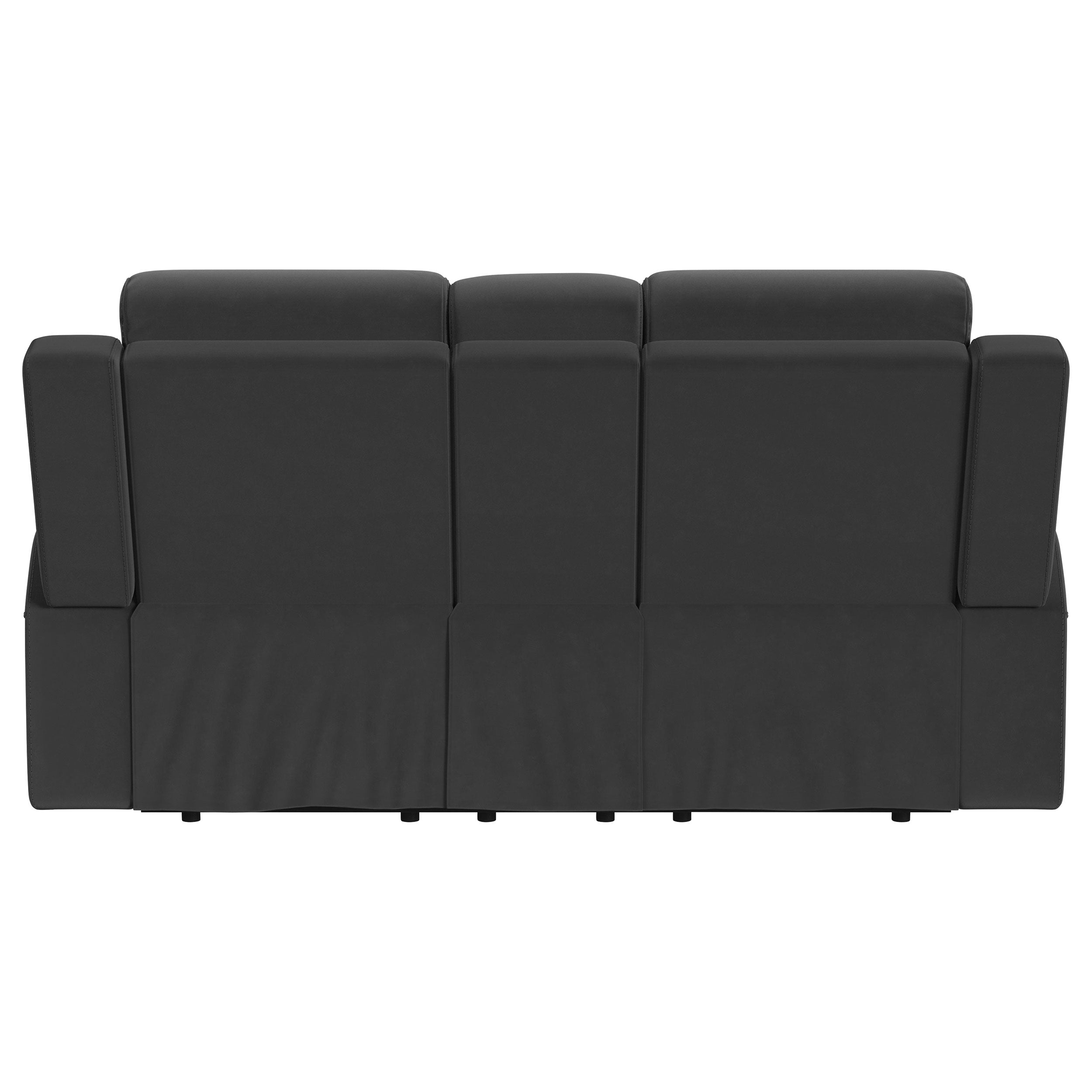 Brentwood Upholstered Motion Reclining Loveseat Dark Charcoal