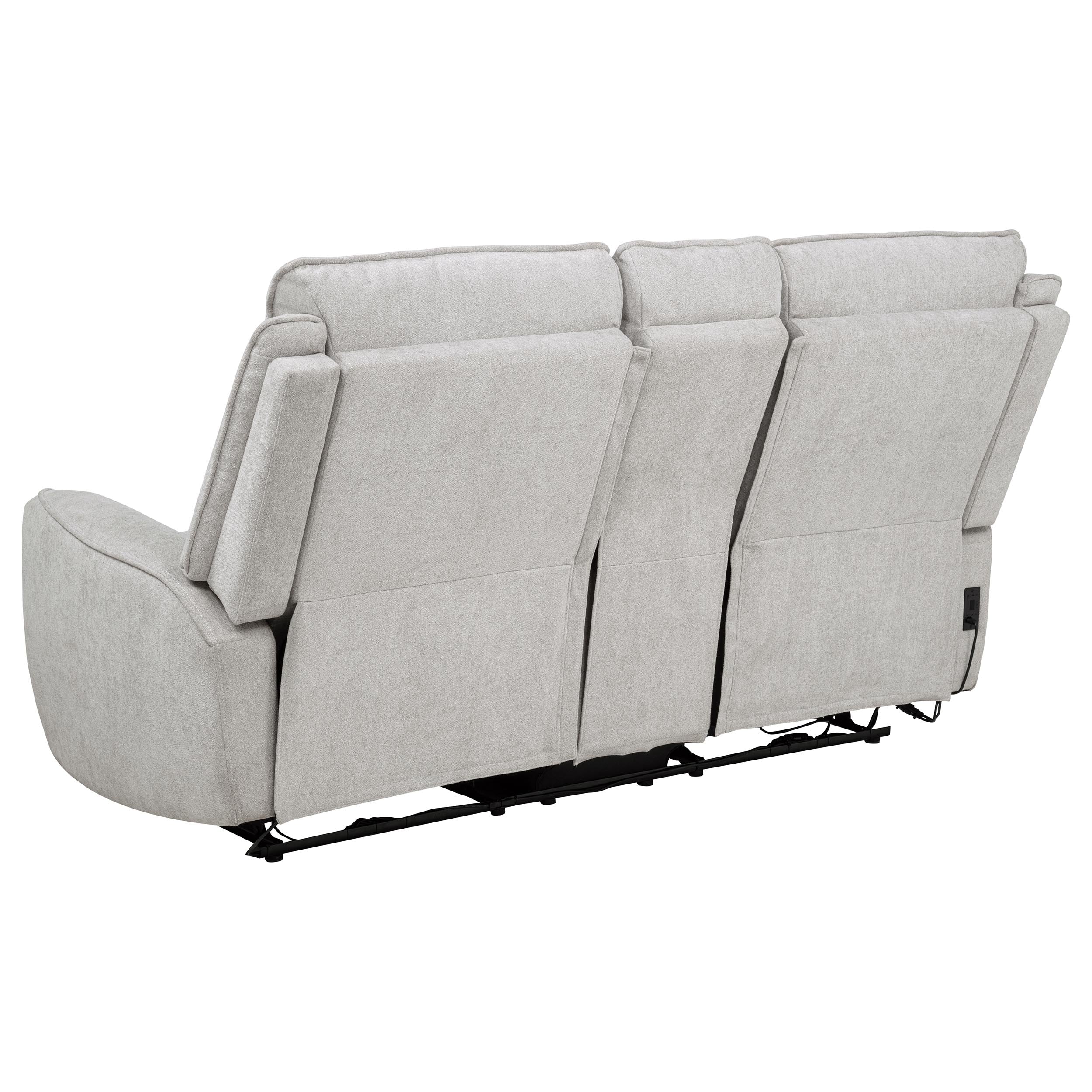Sylmar Chenille Power Reclining Sofa Set Dove Grey