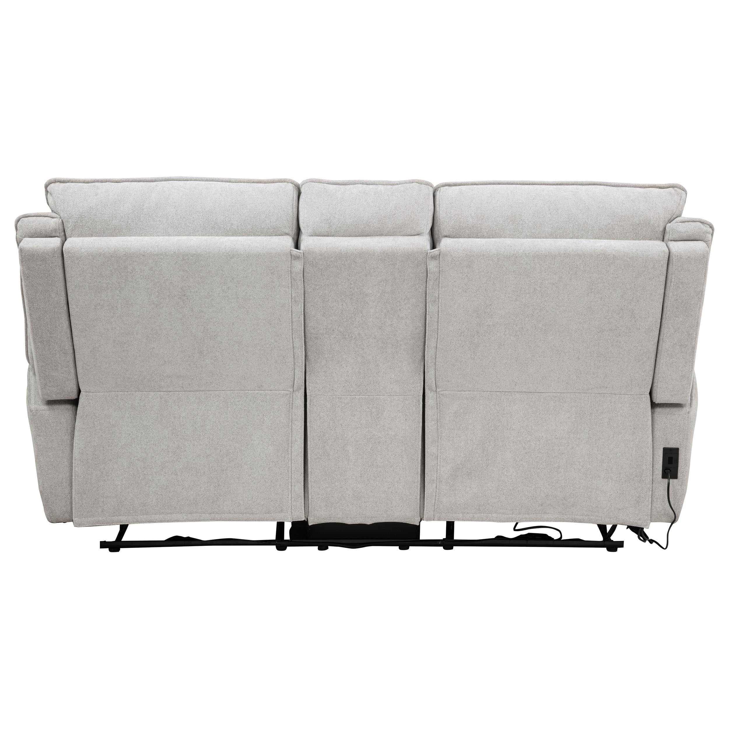Sylmar Chenille Upholstered Power Reclining Loveseat Grey