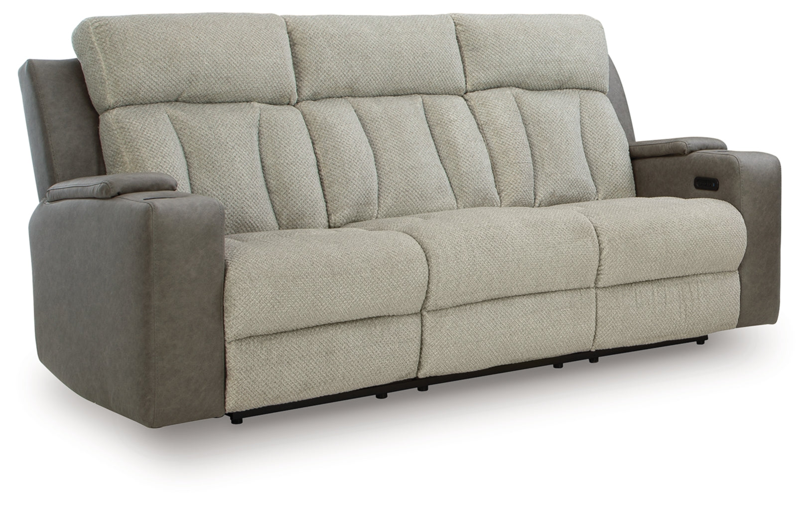 Stately Check Power Reclining Sofa with Adjustable Headrest