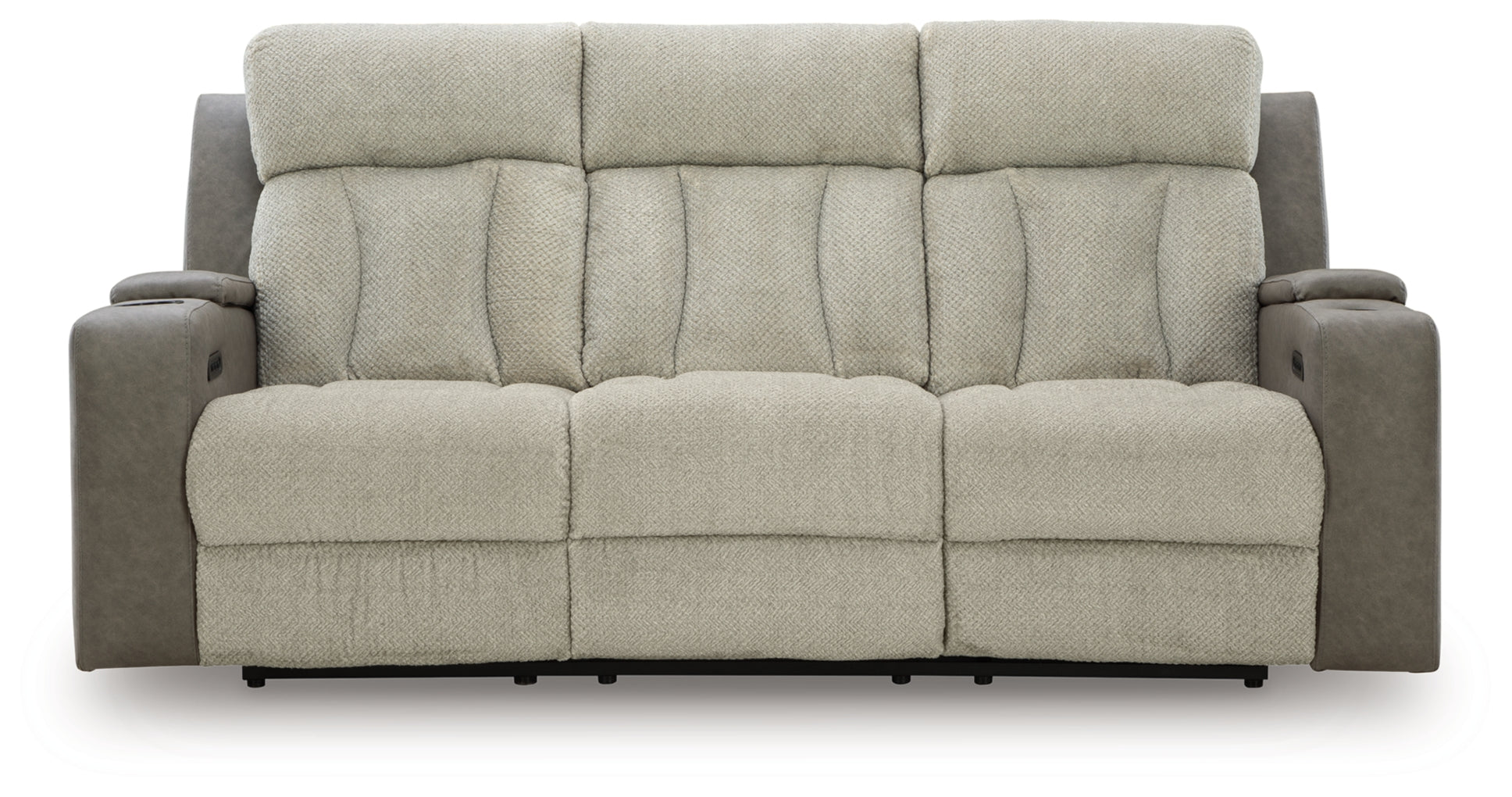 Stately Check Power Reclining Sofa with Adjustable Headrest
