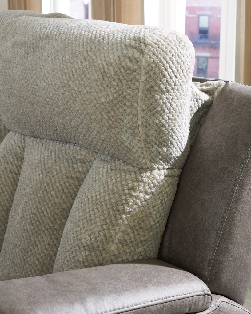 Stately Check Power Reclining Loveseat/Console/Adjustable Headrest