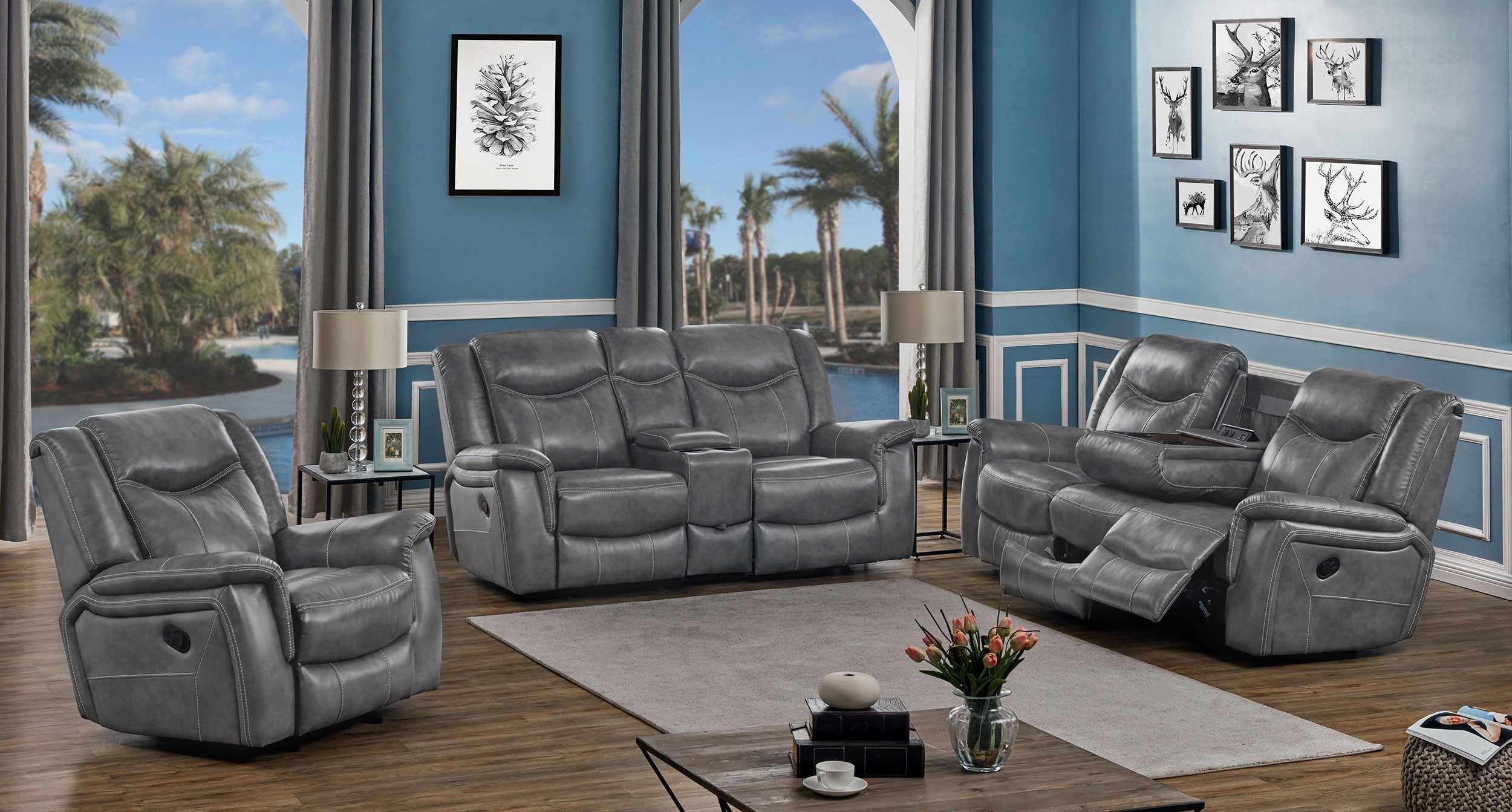 Conrad 2-piece Living Room Set Grey