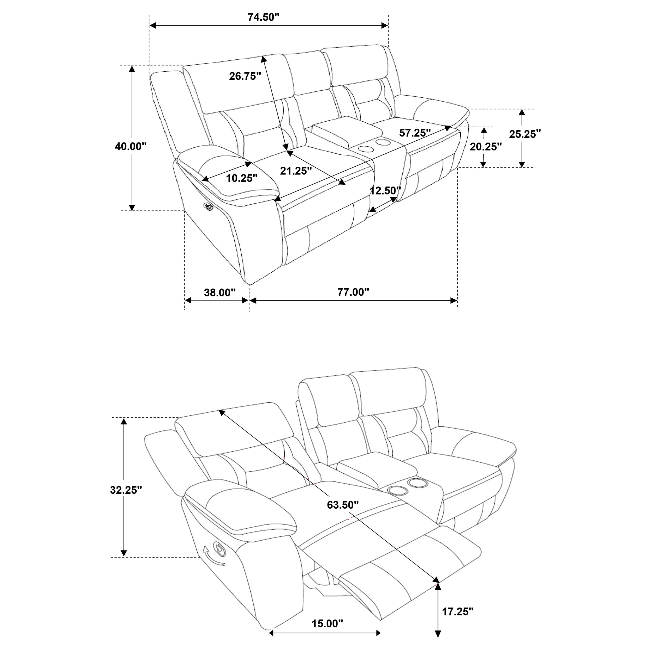 Greer Upholstered Motion Reclining Loveseat