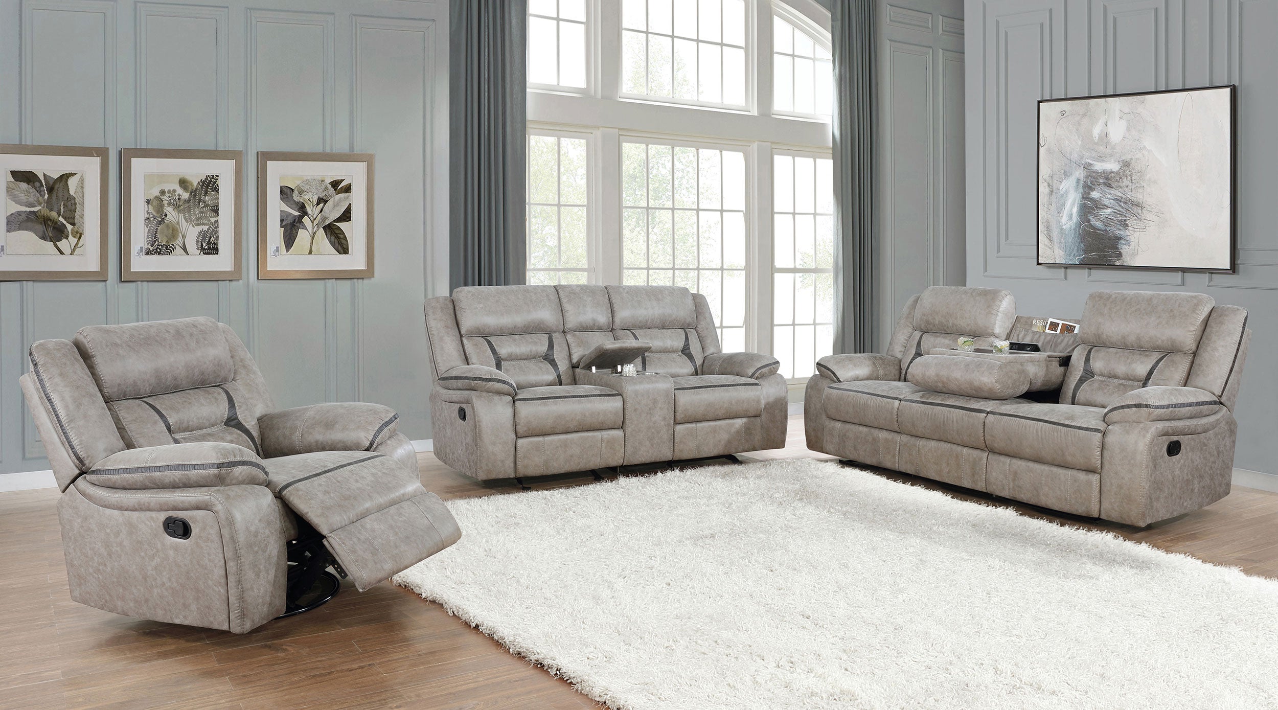 Greer Upholstered Swivel Glider Recliner Chair