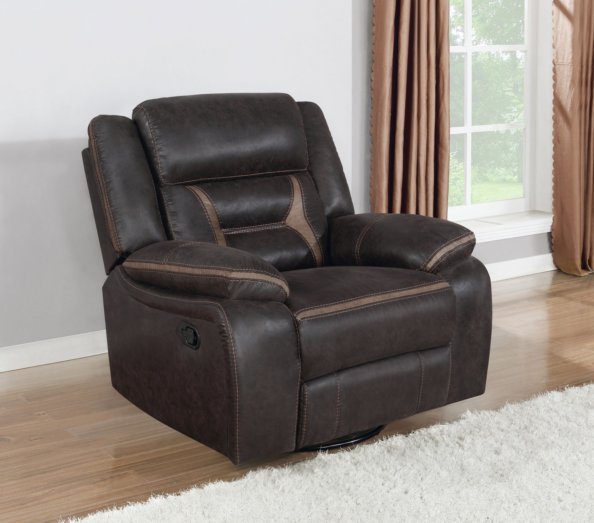 Greer Upholstered Tufted Back Glider Recliner