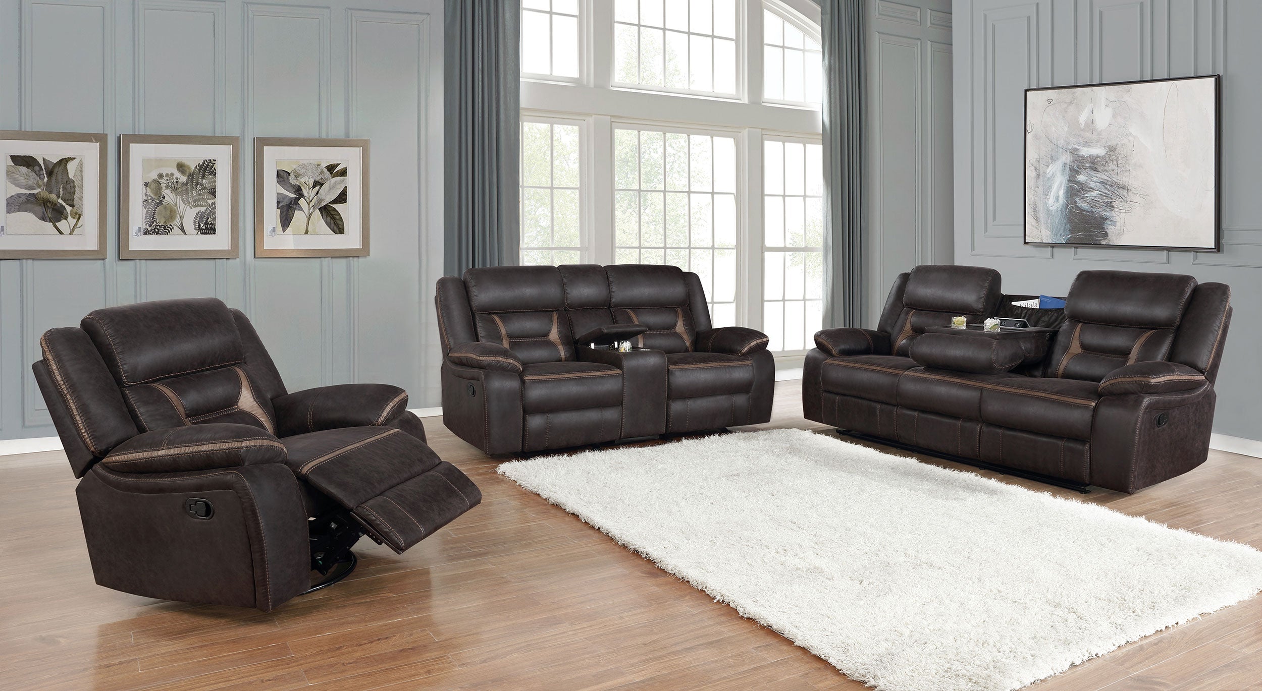 Greer Upholstered Swivel Glider Recliner Chair