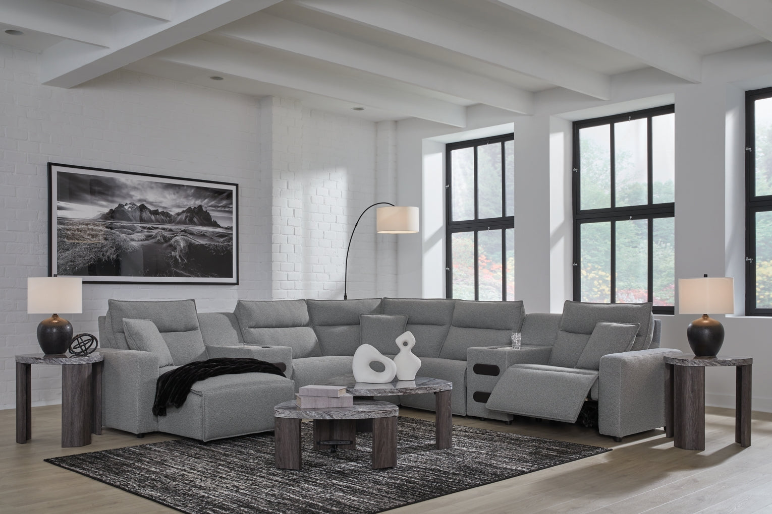 Modmax Sofa, Loveseat and Recliner Sectional Set