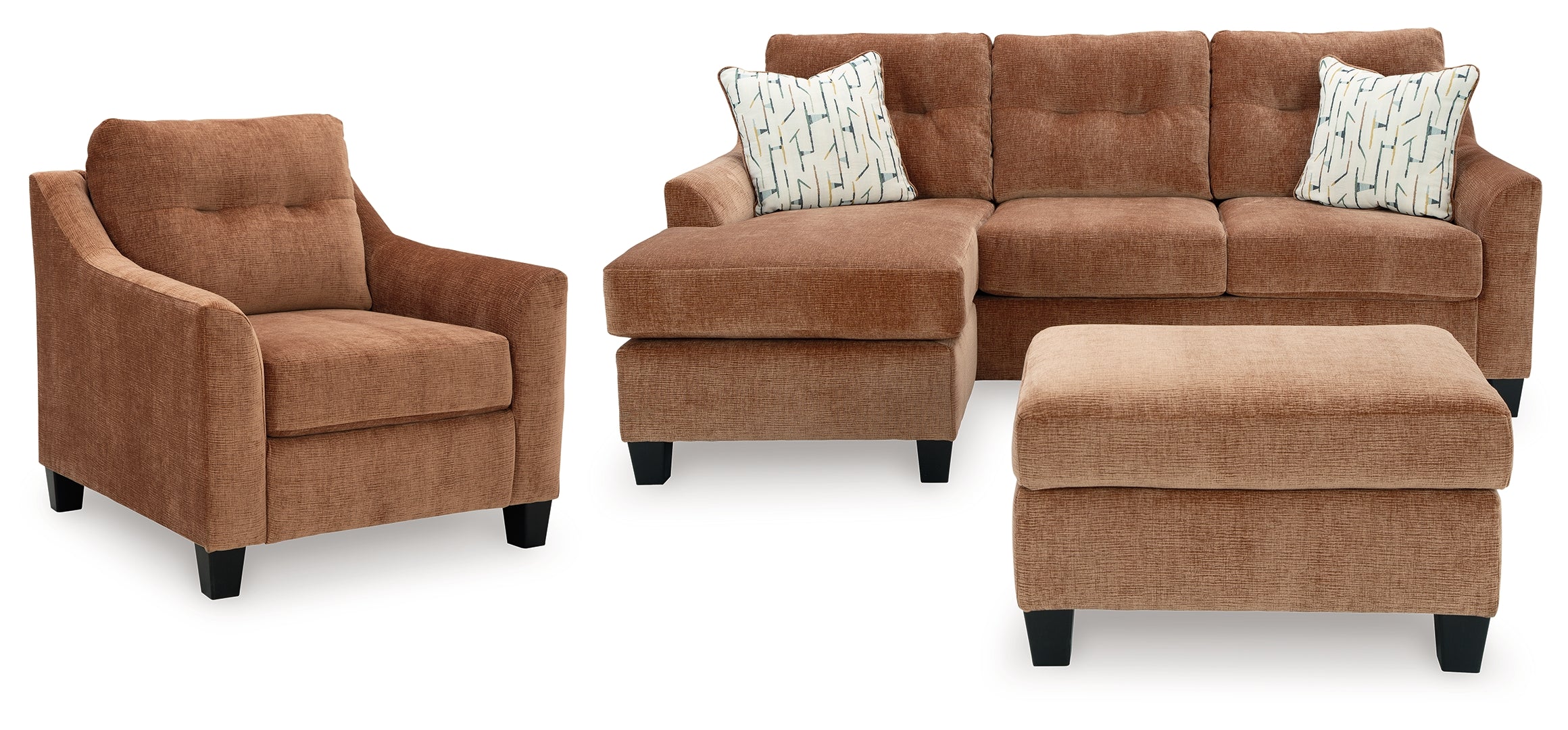 Amity Bay Sofa Chaise, Chair, and Ottoman