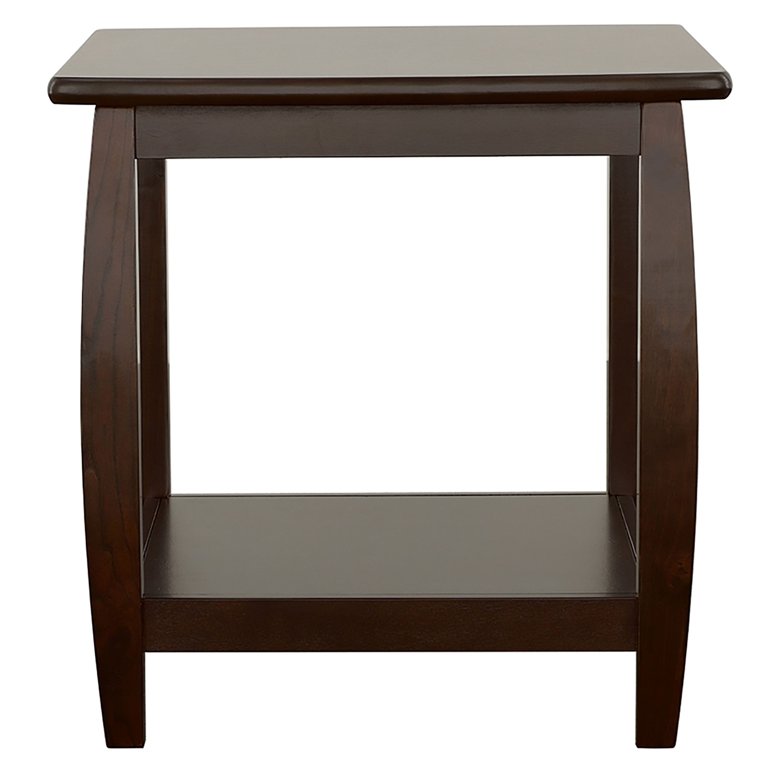 Dixon Square End Table with Bottom Shelf Espresso