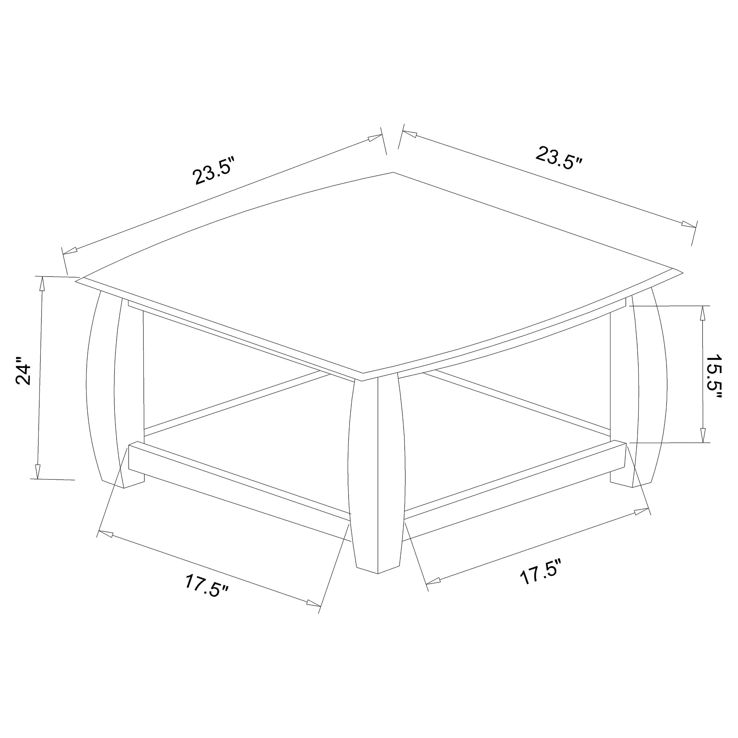 Dixon Square End Table with Bottom Shelf Espresso