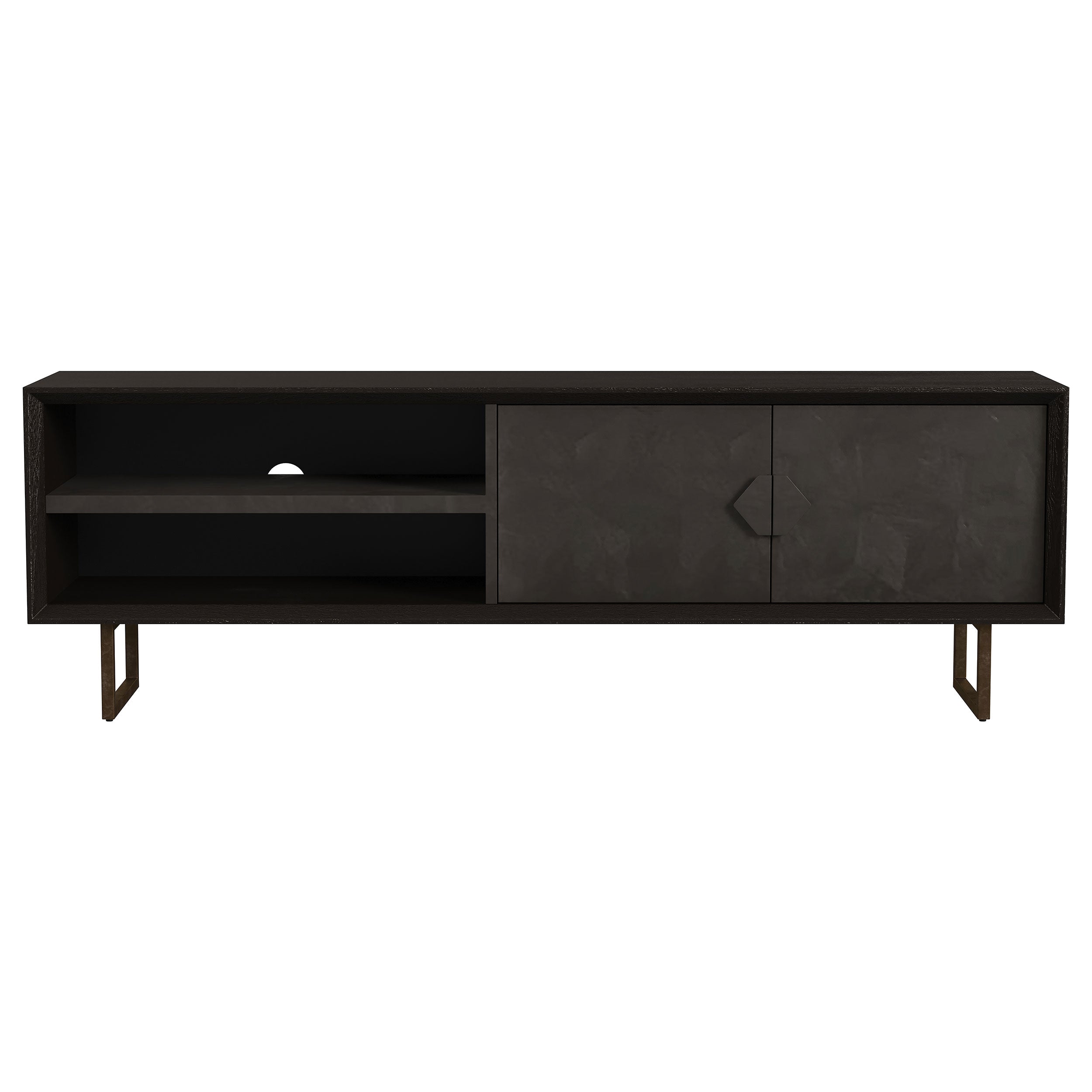 Marsden 2-door Wood 70" TV Stand Charcoal Black