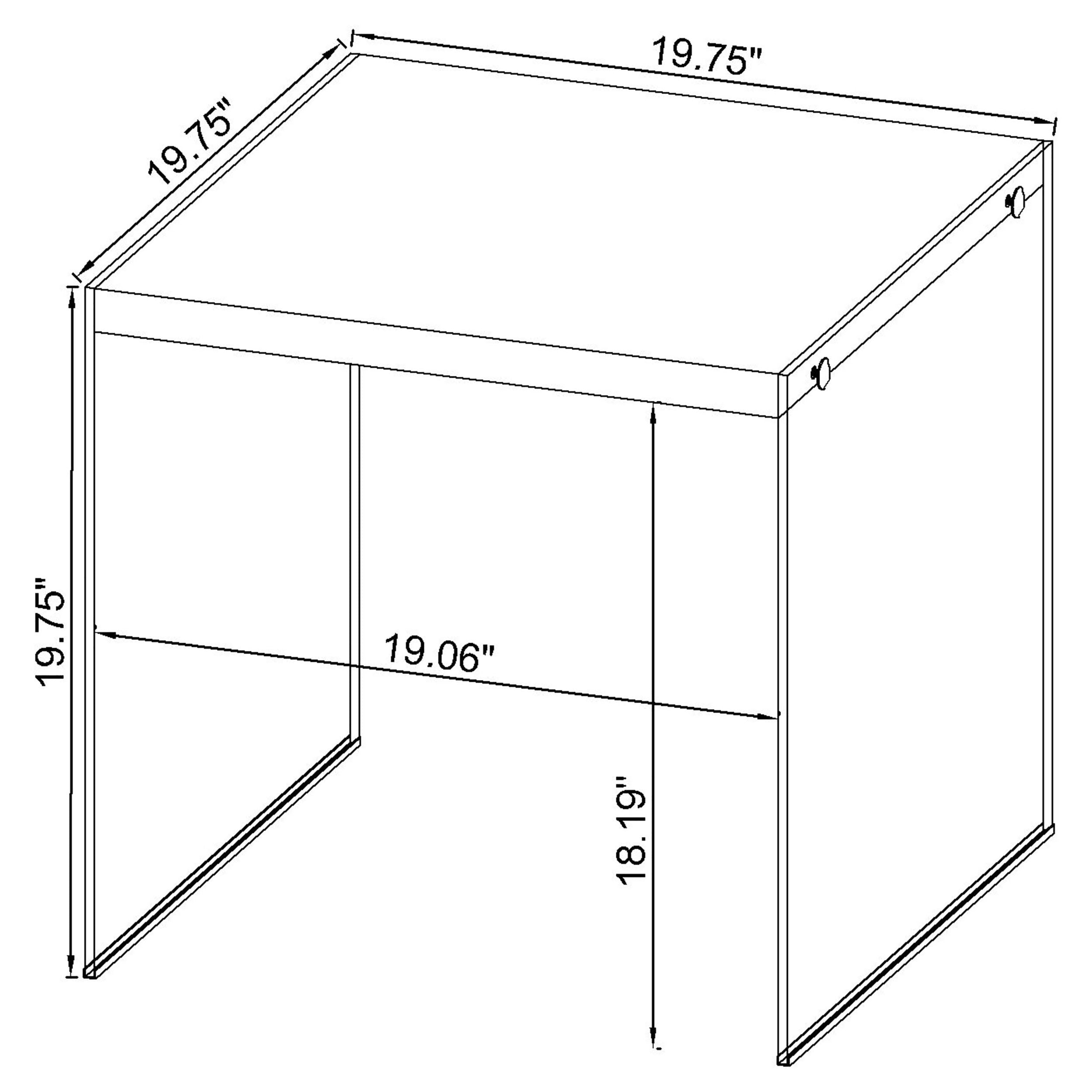 Opal Square End Table With Clear Glass Legs White High Gloss